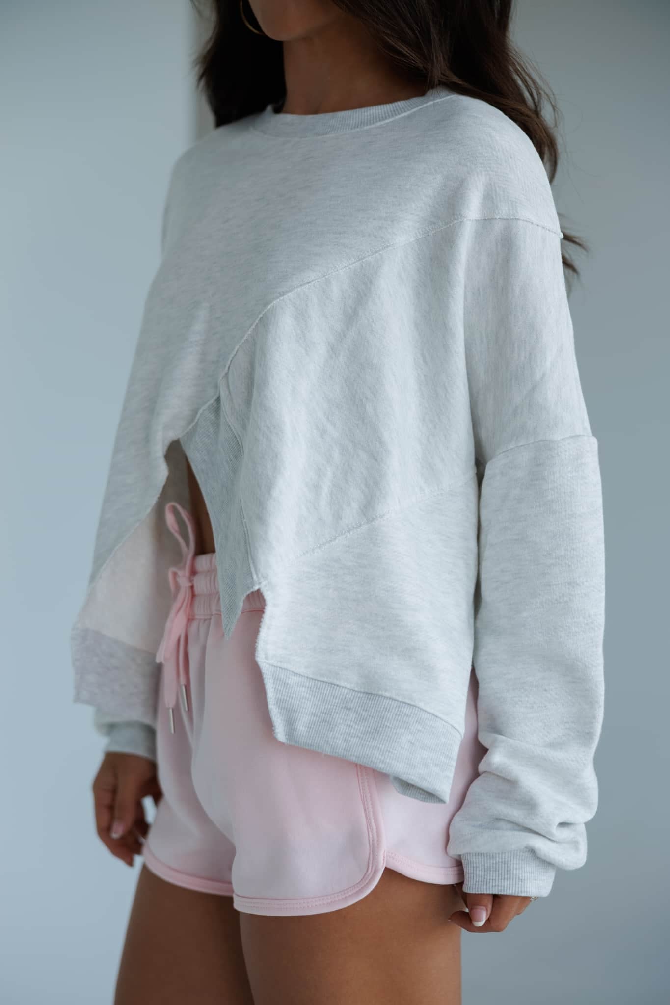 Ash Grey Asymmetric Sweatshirt - Image 4