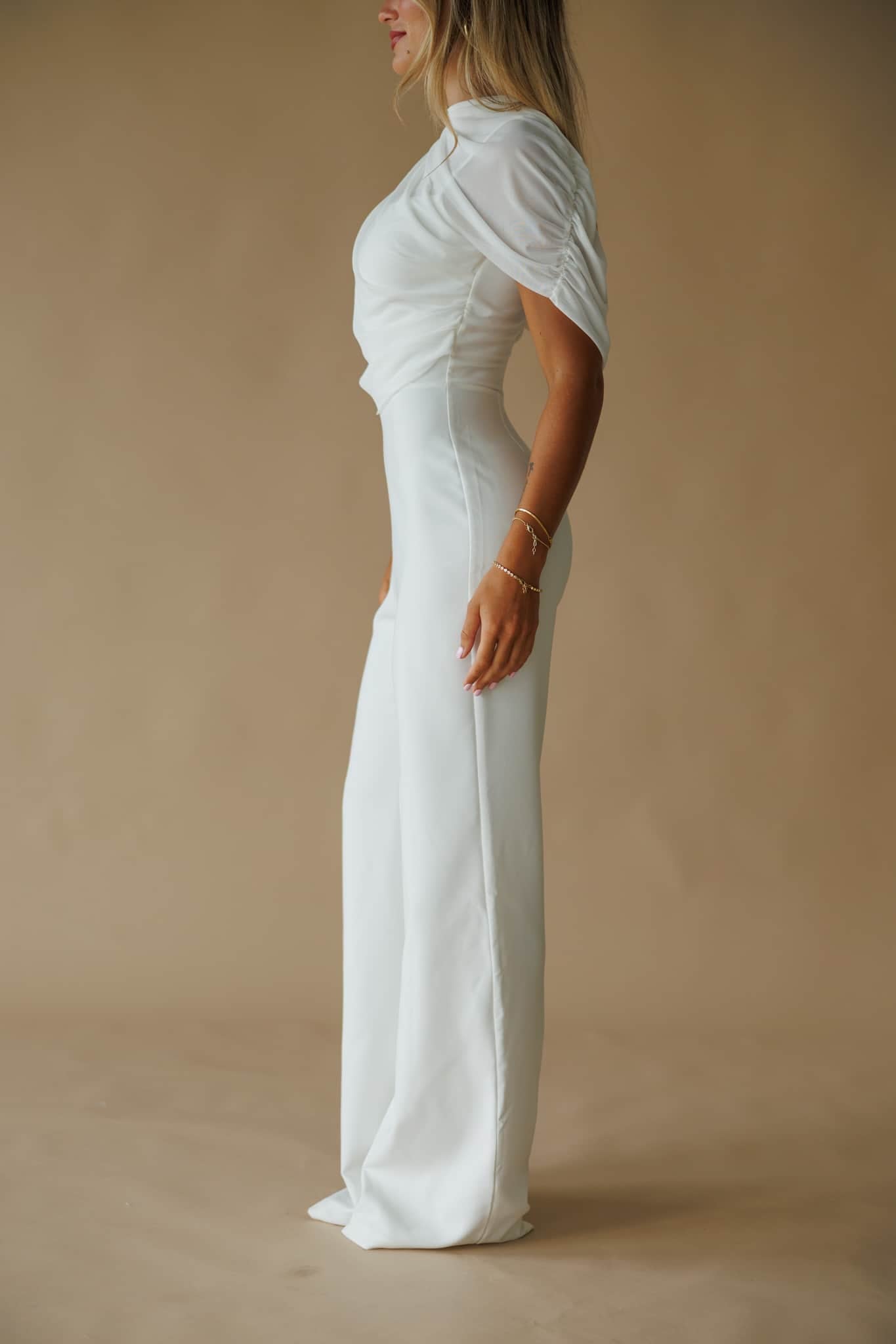 Asymmetric Cape Jumpsuit - Image 3