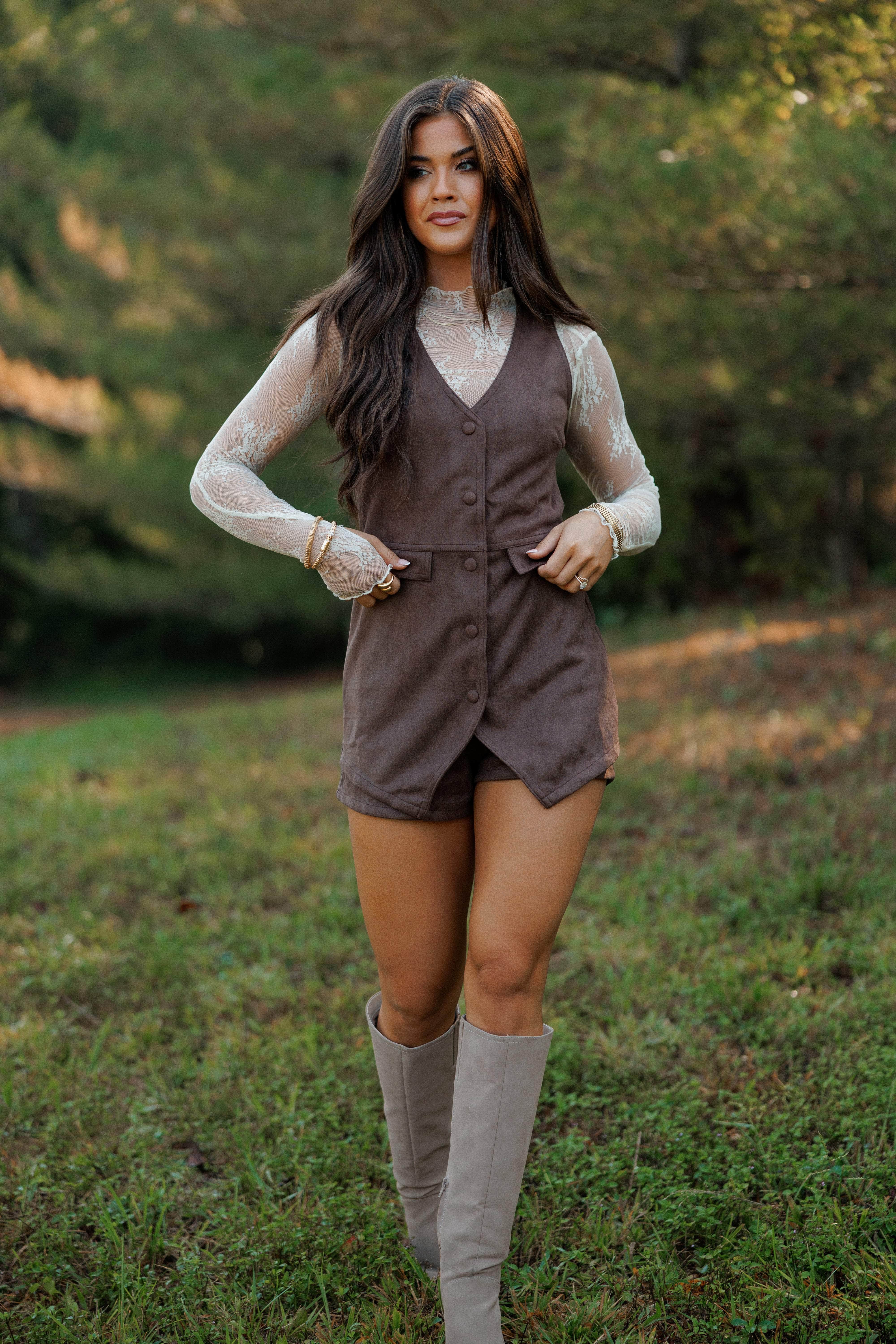 Auburn Suede Romper - Image 5