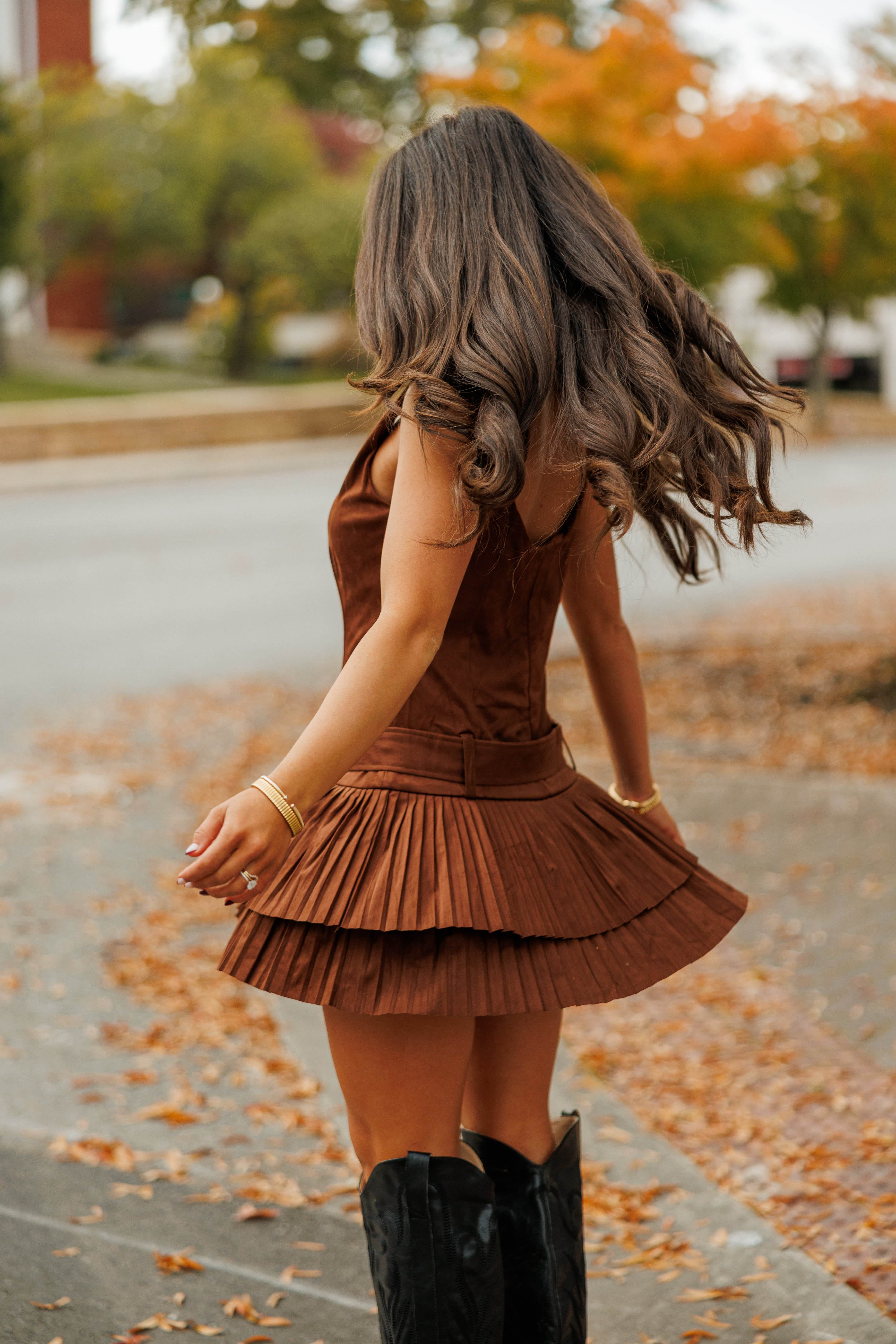 Austin Nights Suede Dress - Image 5