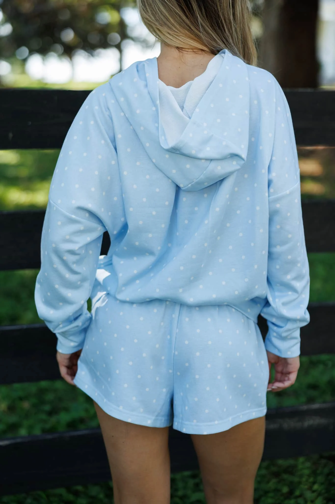 Baby Blue Polkadot Hoodie - Image 2