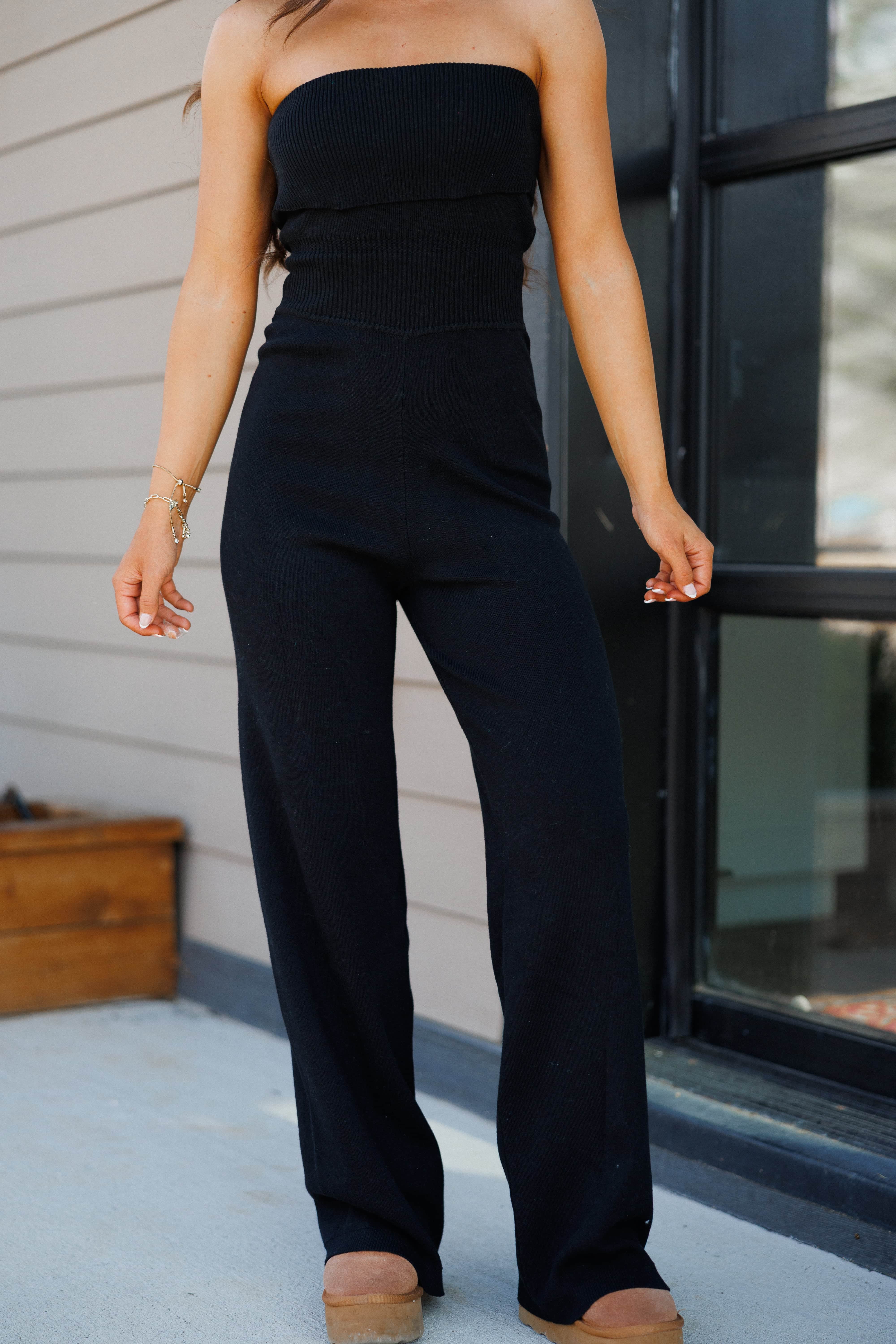 Bandeau Knit Sweater Jumpsuit - Image 3