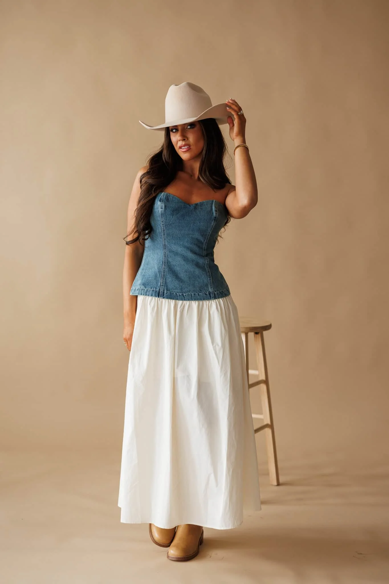 Barefoot In Denim Dress