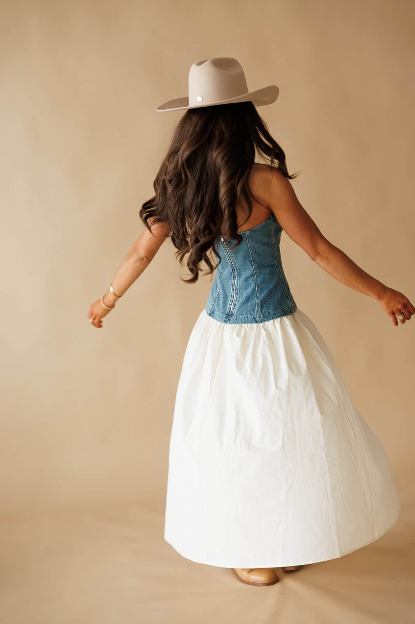 Barefoot In Denim Dress - Image 2