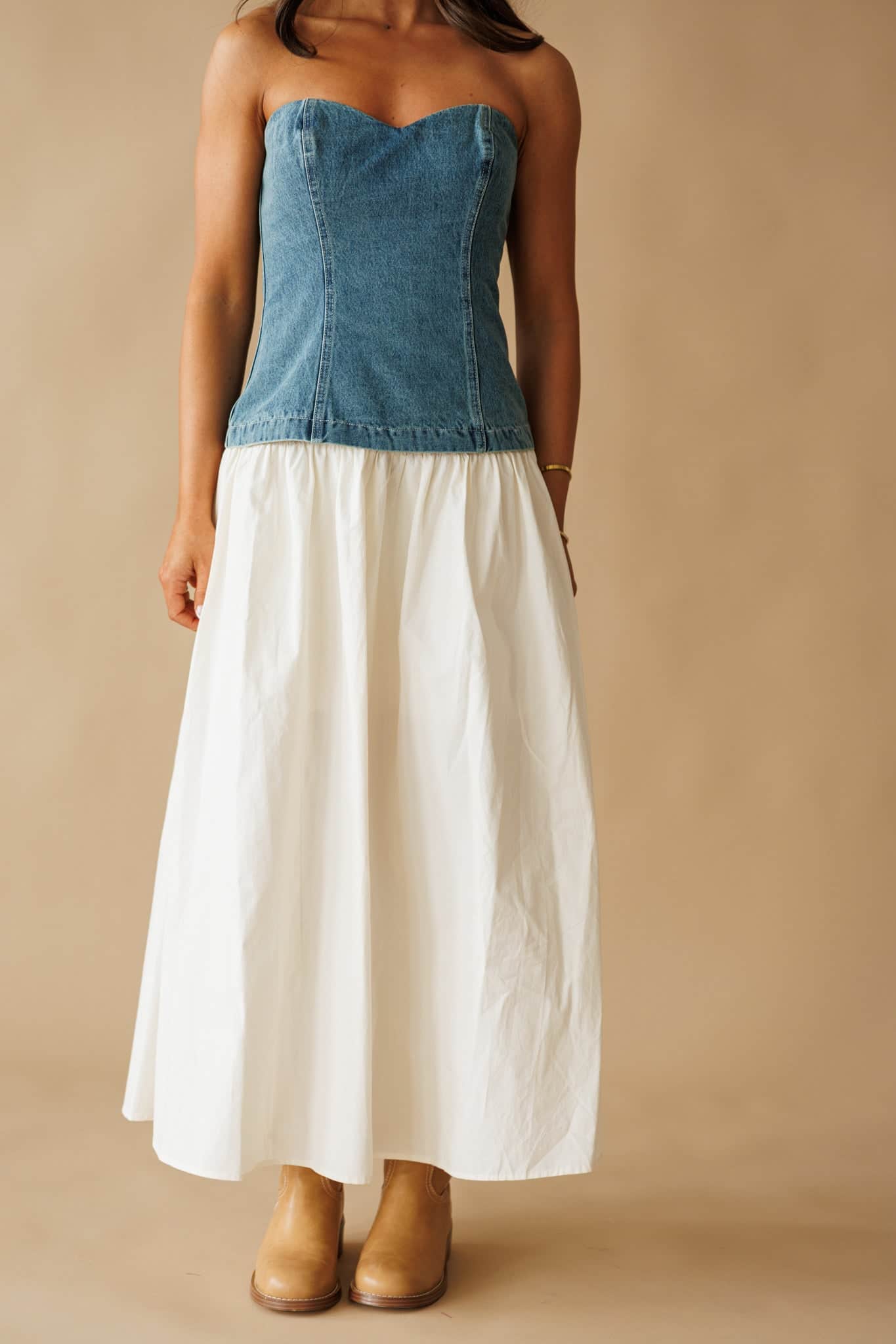 Barefoot In Denim Dress - Image 3