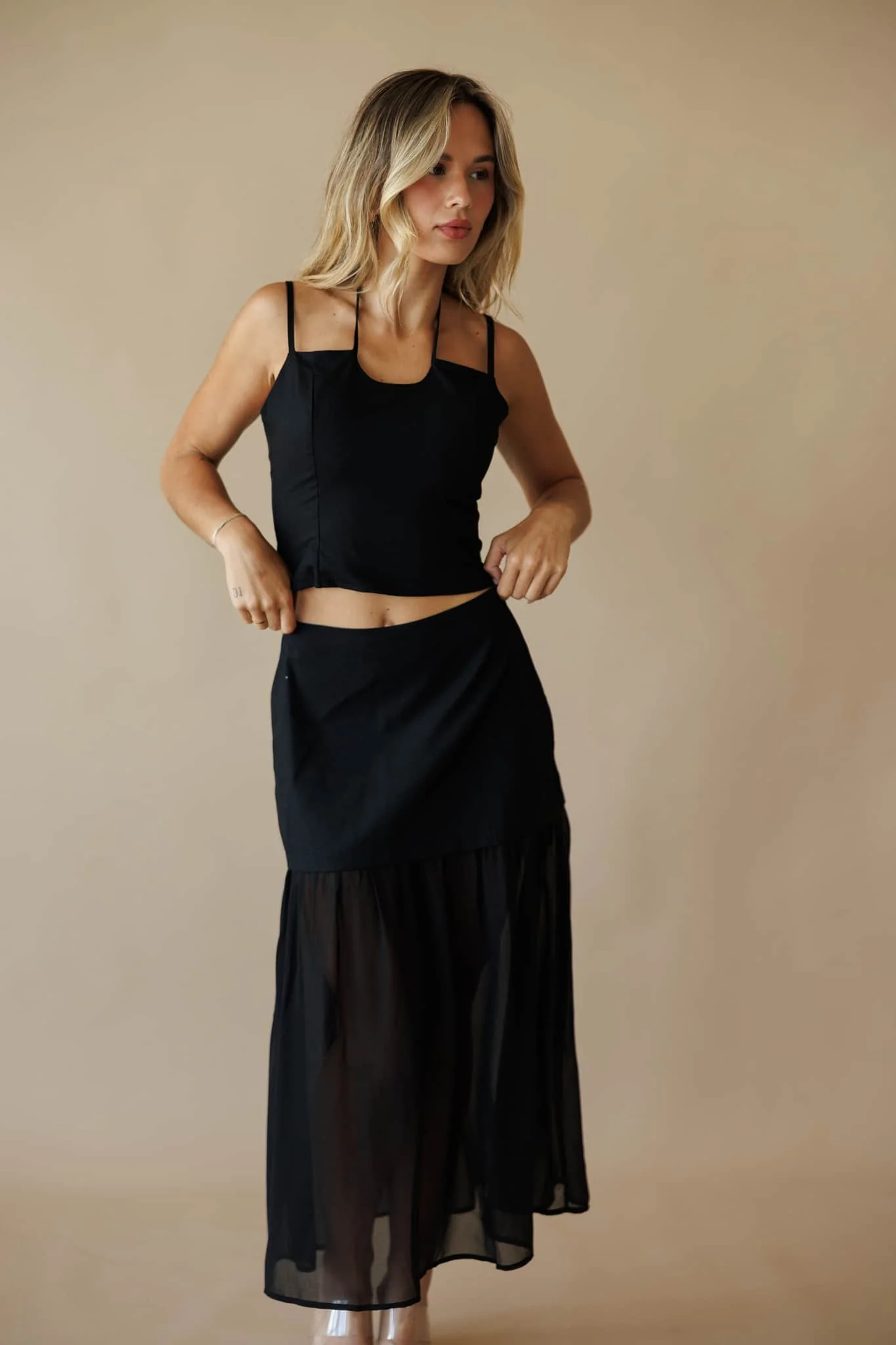Black Front Cut Out Top - Image 5