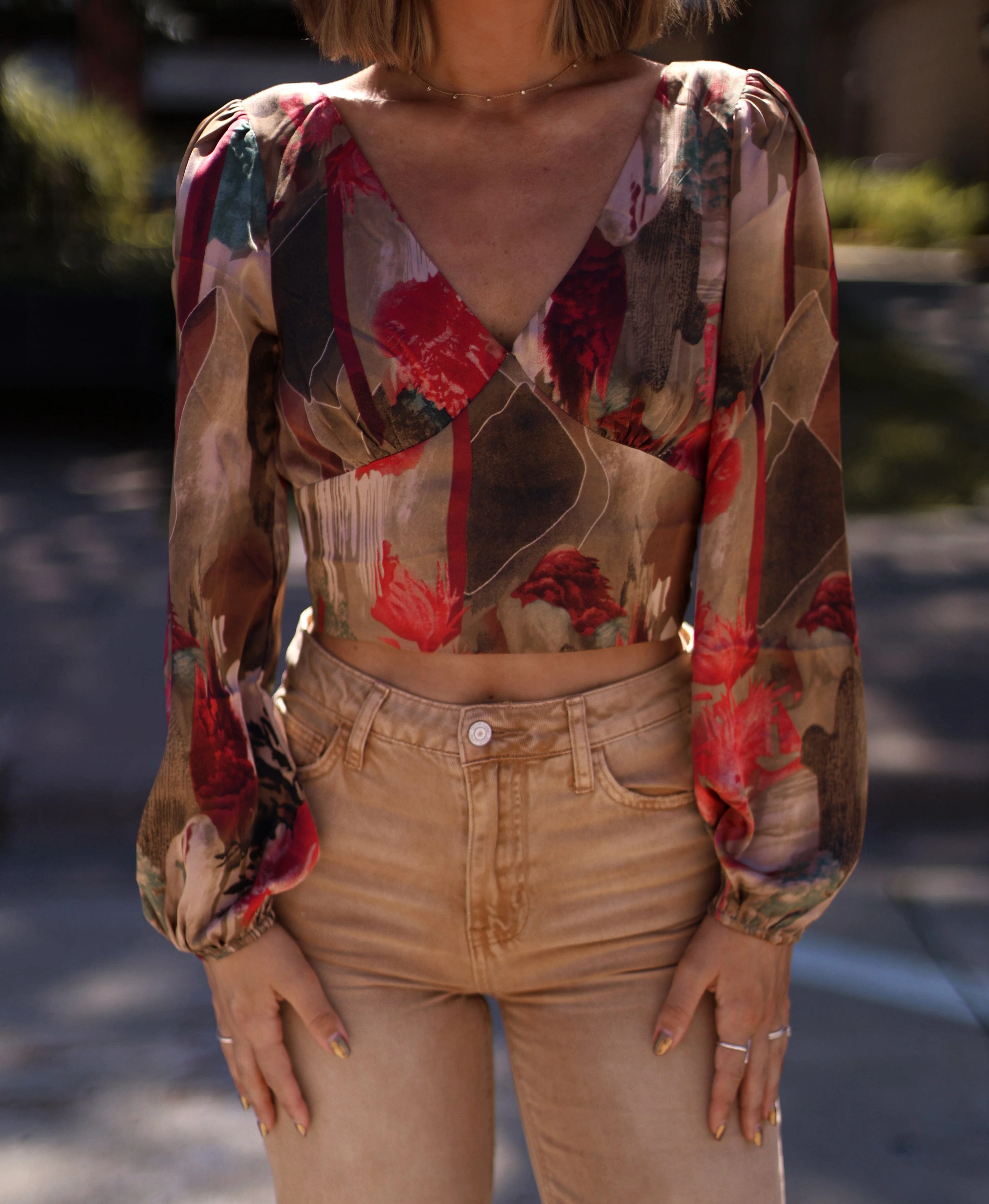 Brown Crop Flare Denim - Image 6