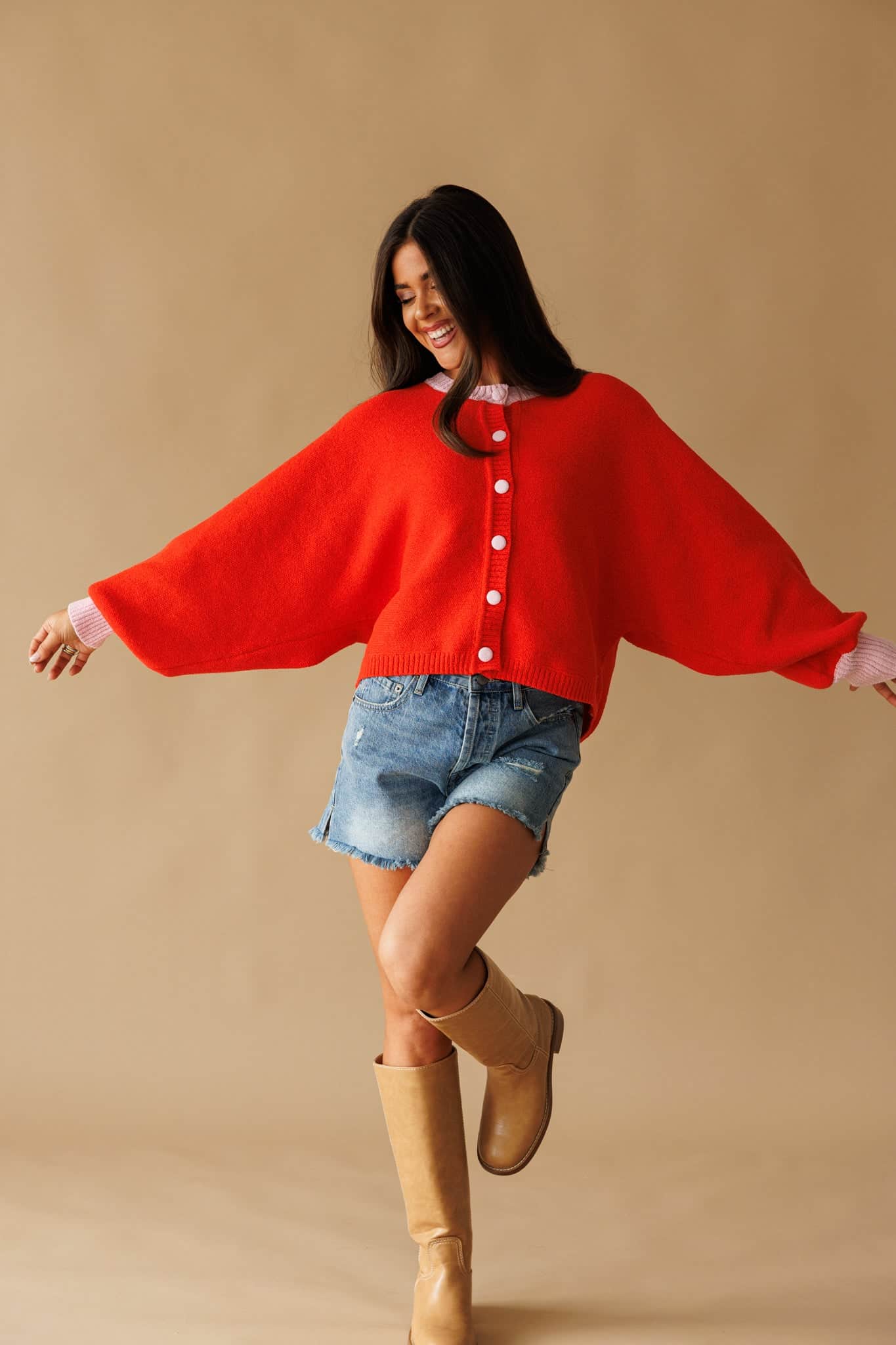 Contrast Crush Cardigan - Image 5