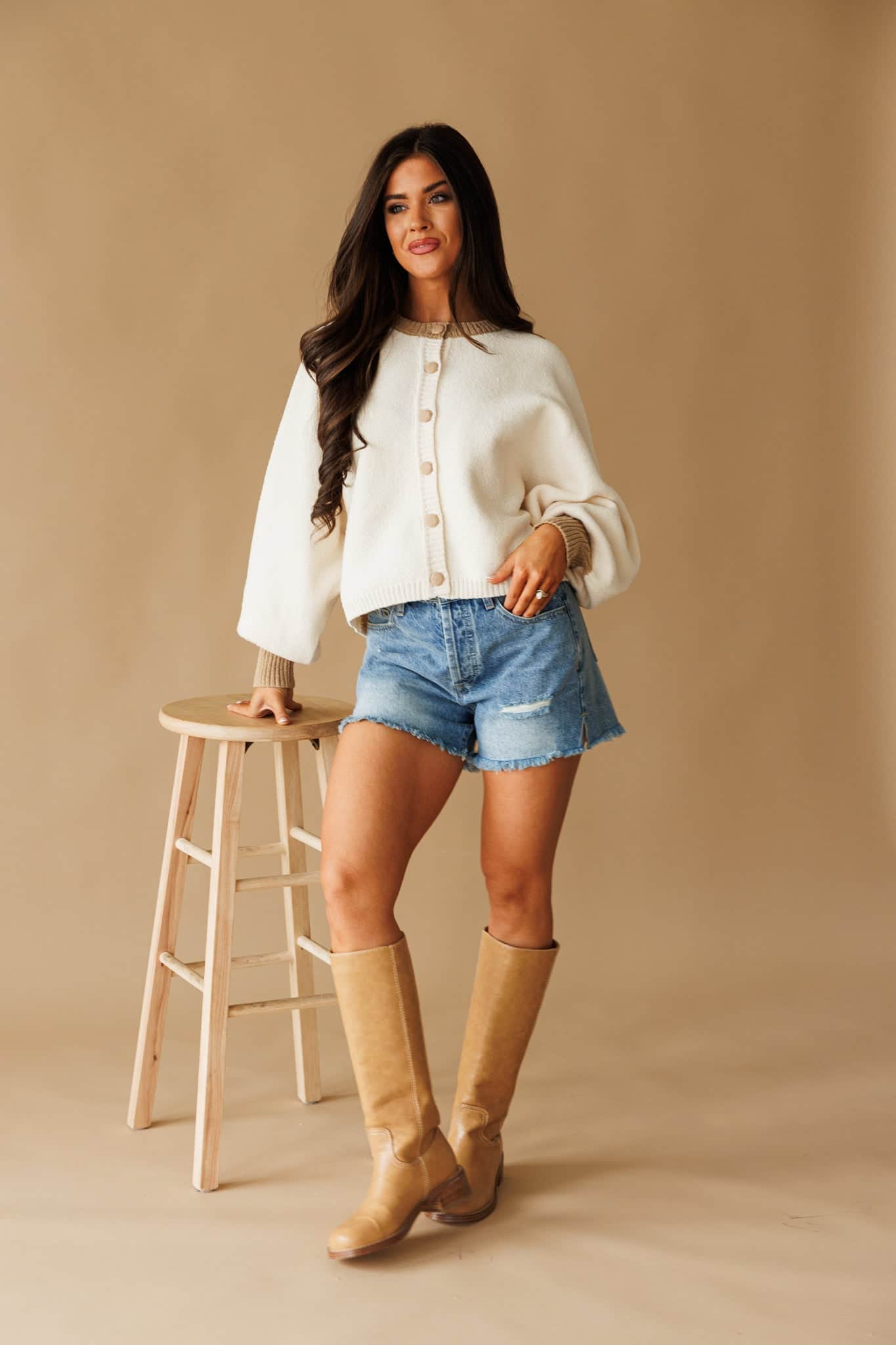 Contrast Crush Cardigan - Image 7