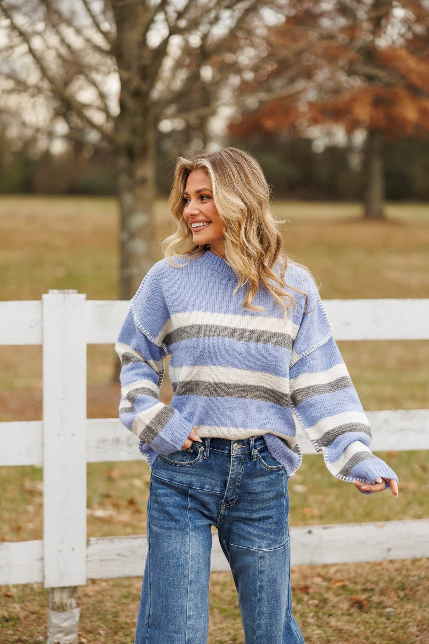 Cool Touch Striped Sweater - Image 4