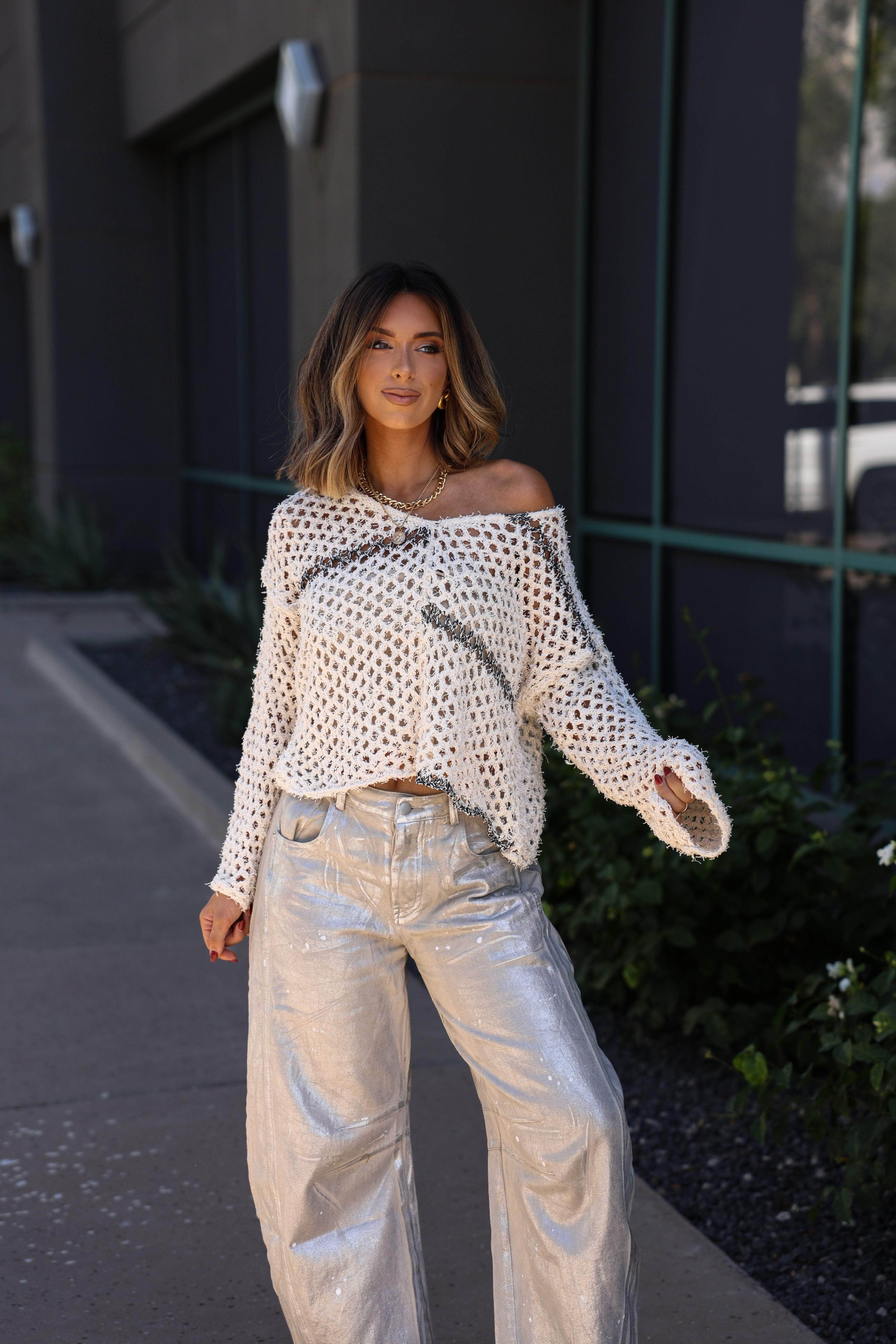 Crisp Fall Knit Sweater - Image 2