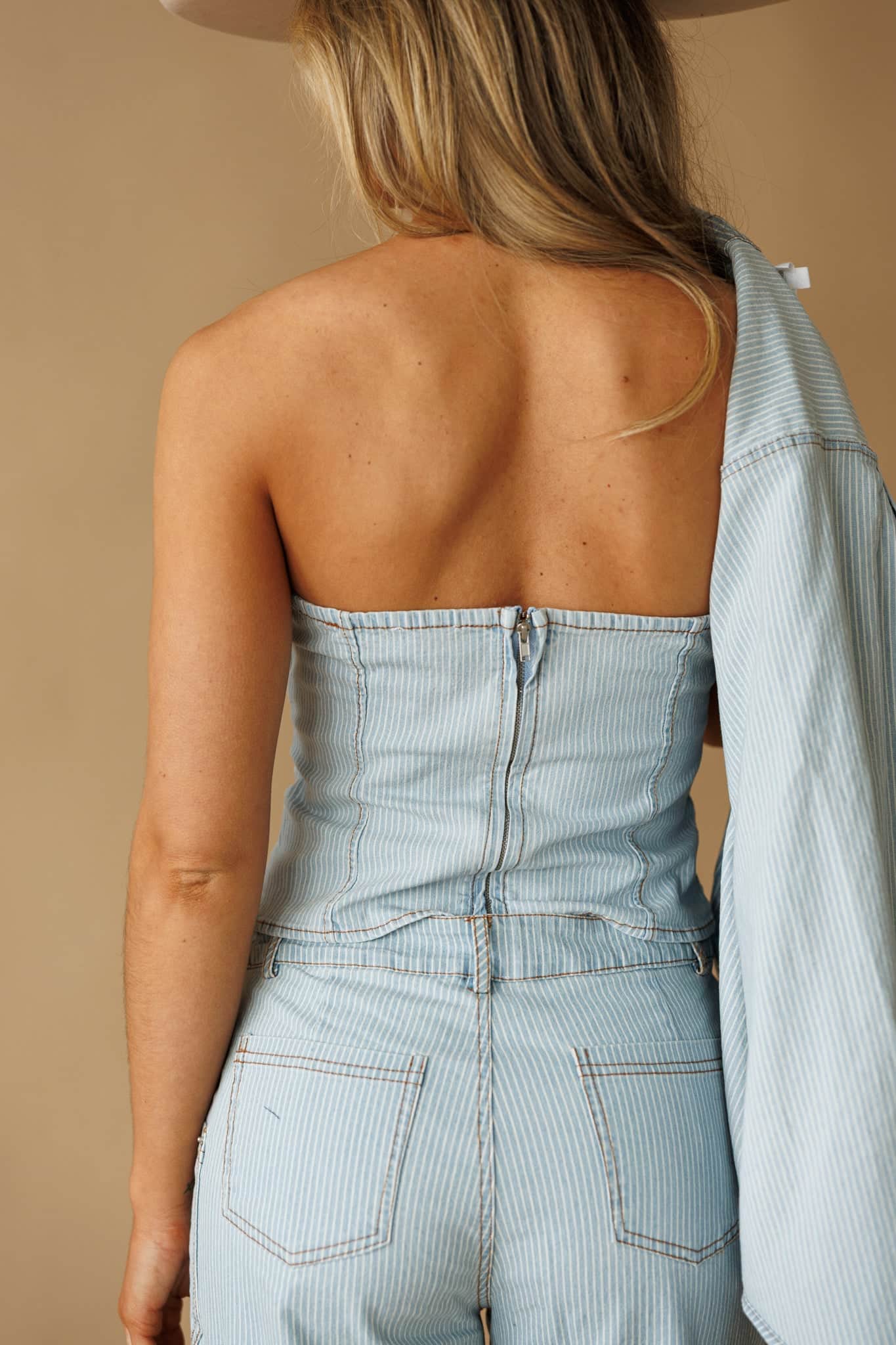 Denim Direction Bustier Top - Image 3