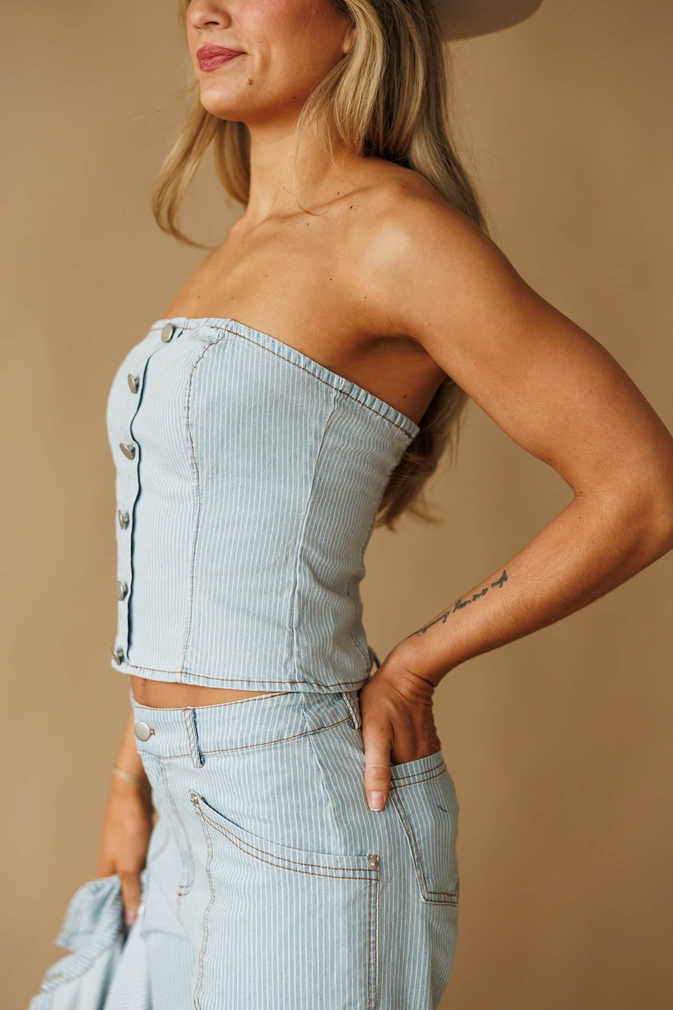 Denim Direction Bustier Top - Image 4
