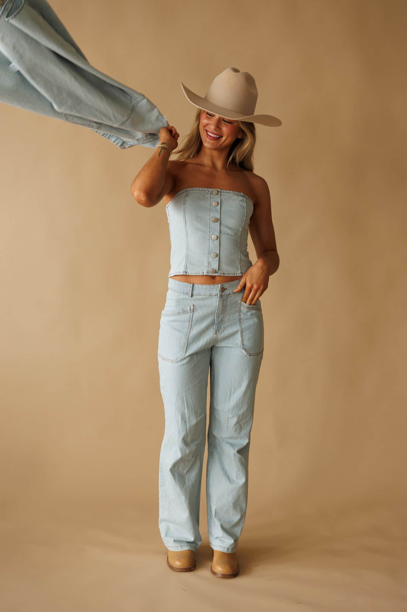 Denim Direction Bustier Top - Image 5
