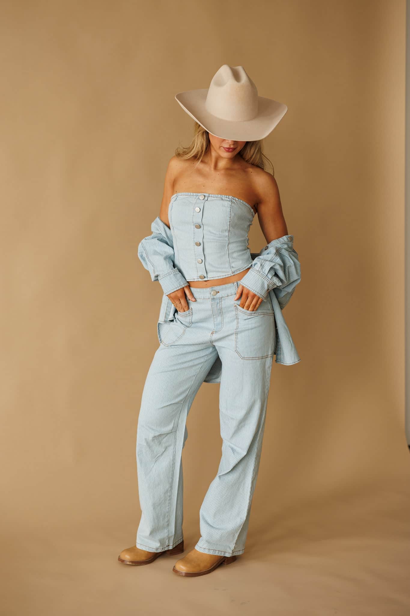 Denim Direction Bustier Top - Image 7