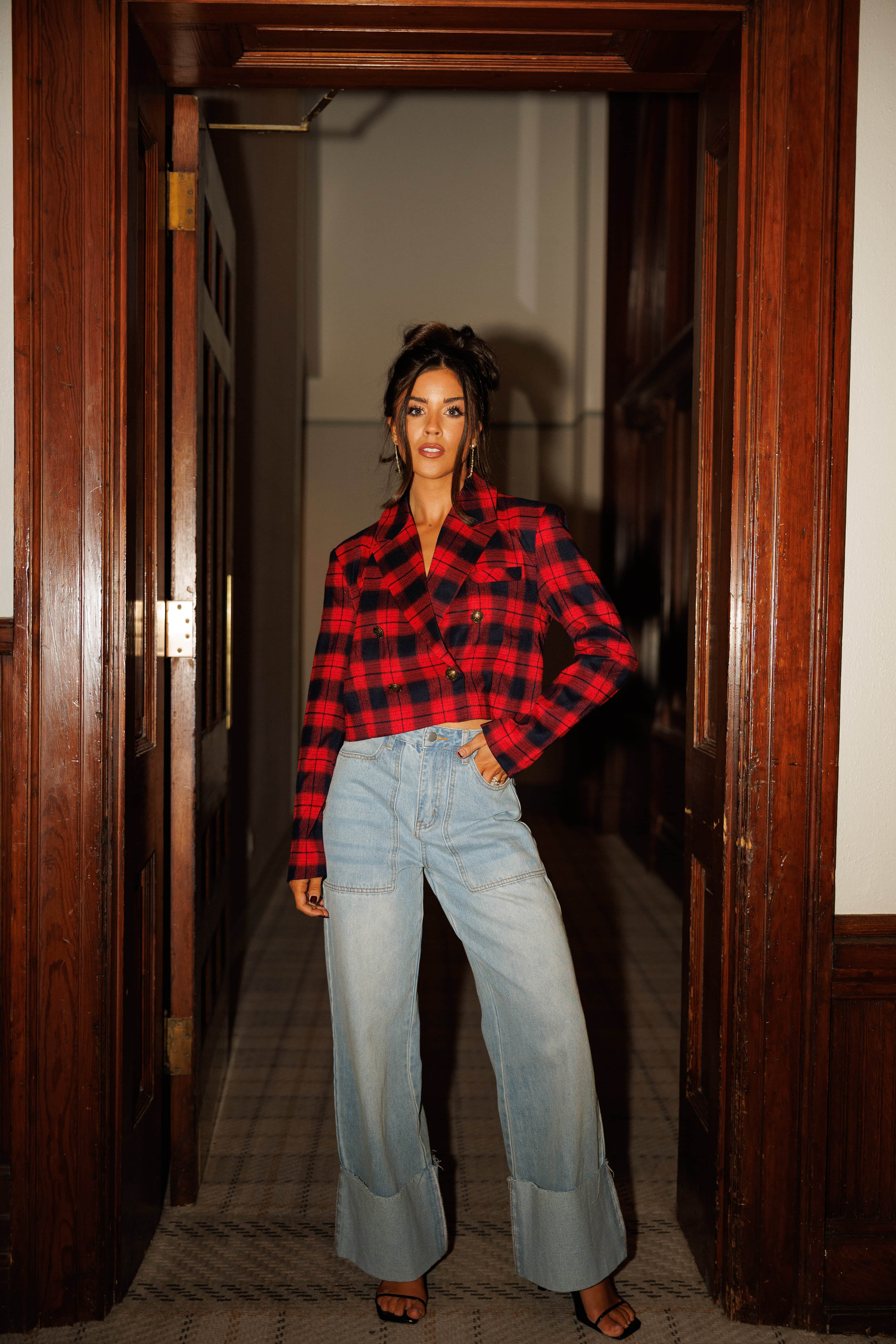 Festive Chic Cropped Blazer - Image 4