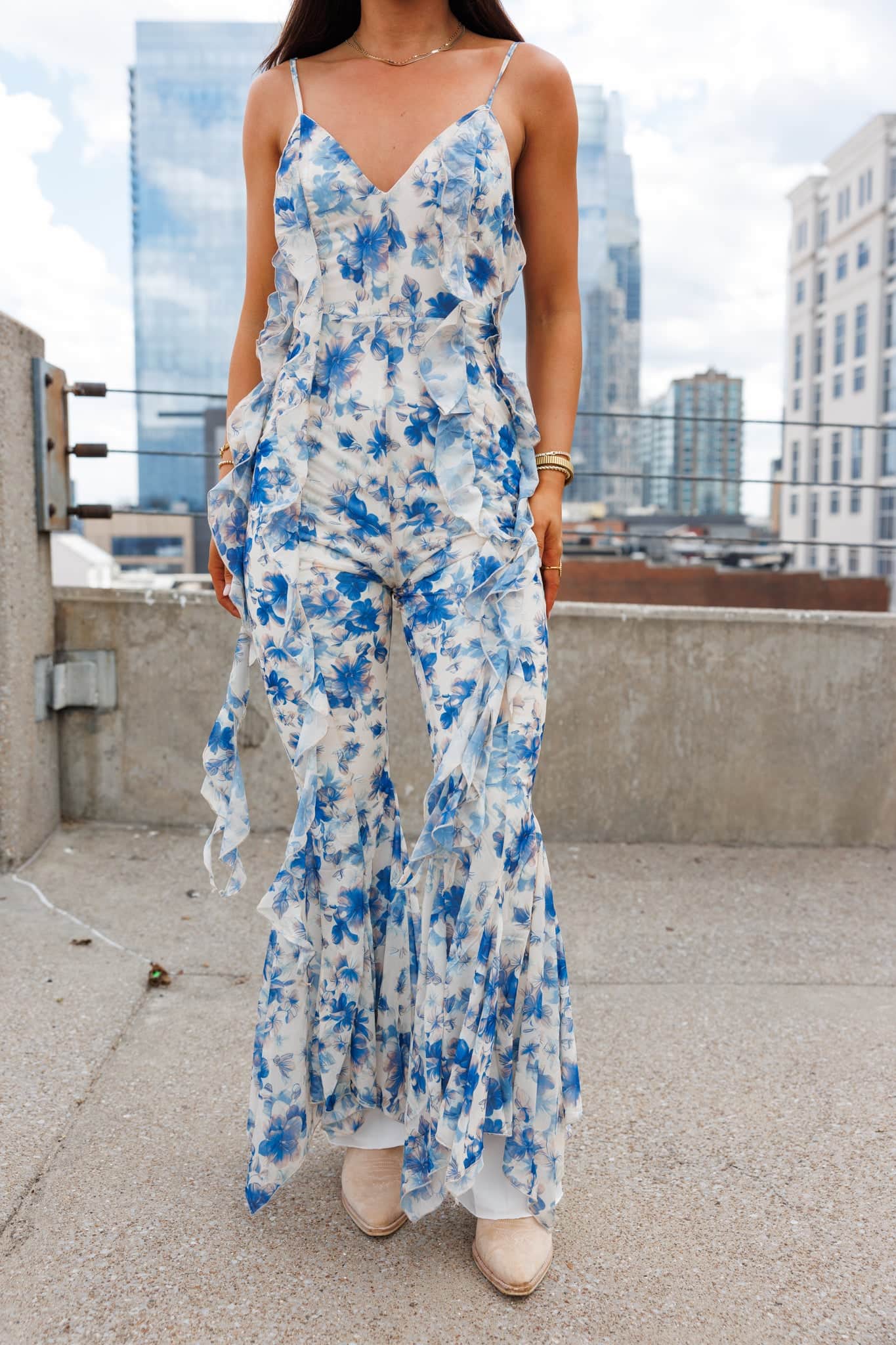 Frilly Floral Jumpsuit - Image 4