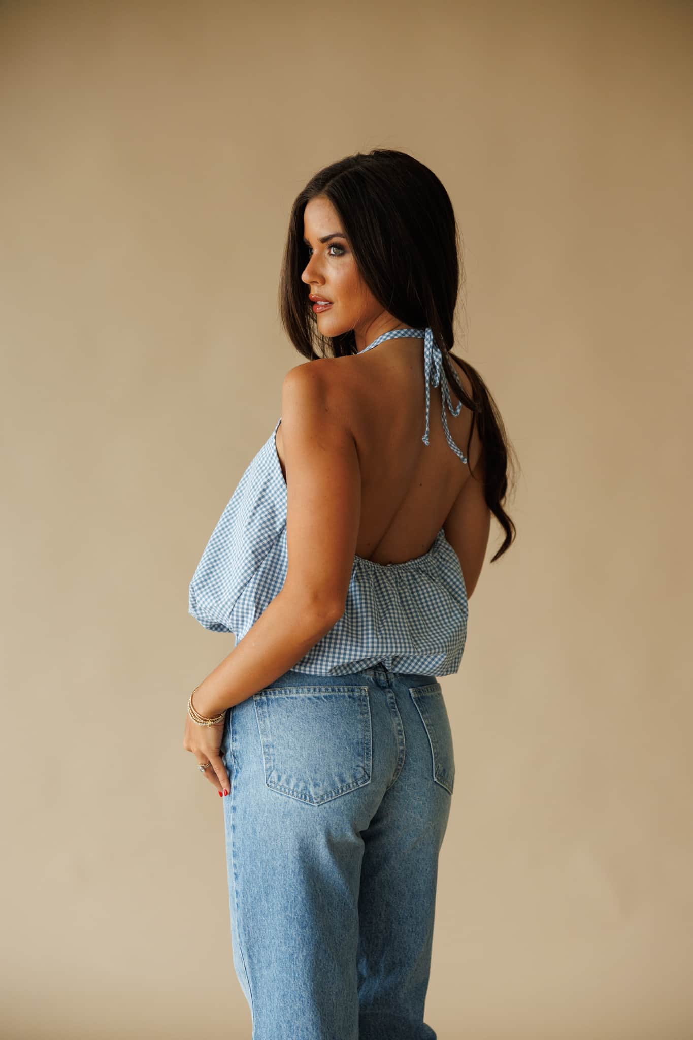 Gingham Bubble Halter Top - Image 6