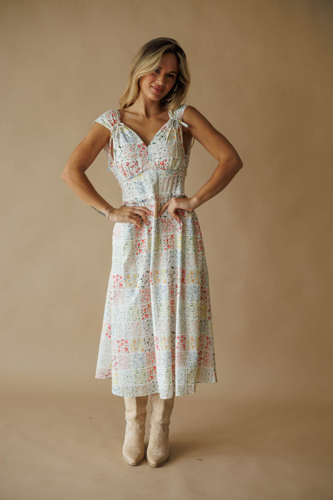 Harper Floral Print Midi Dress - Image 6