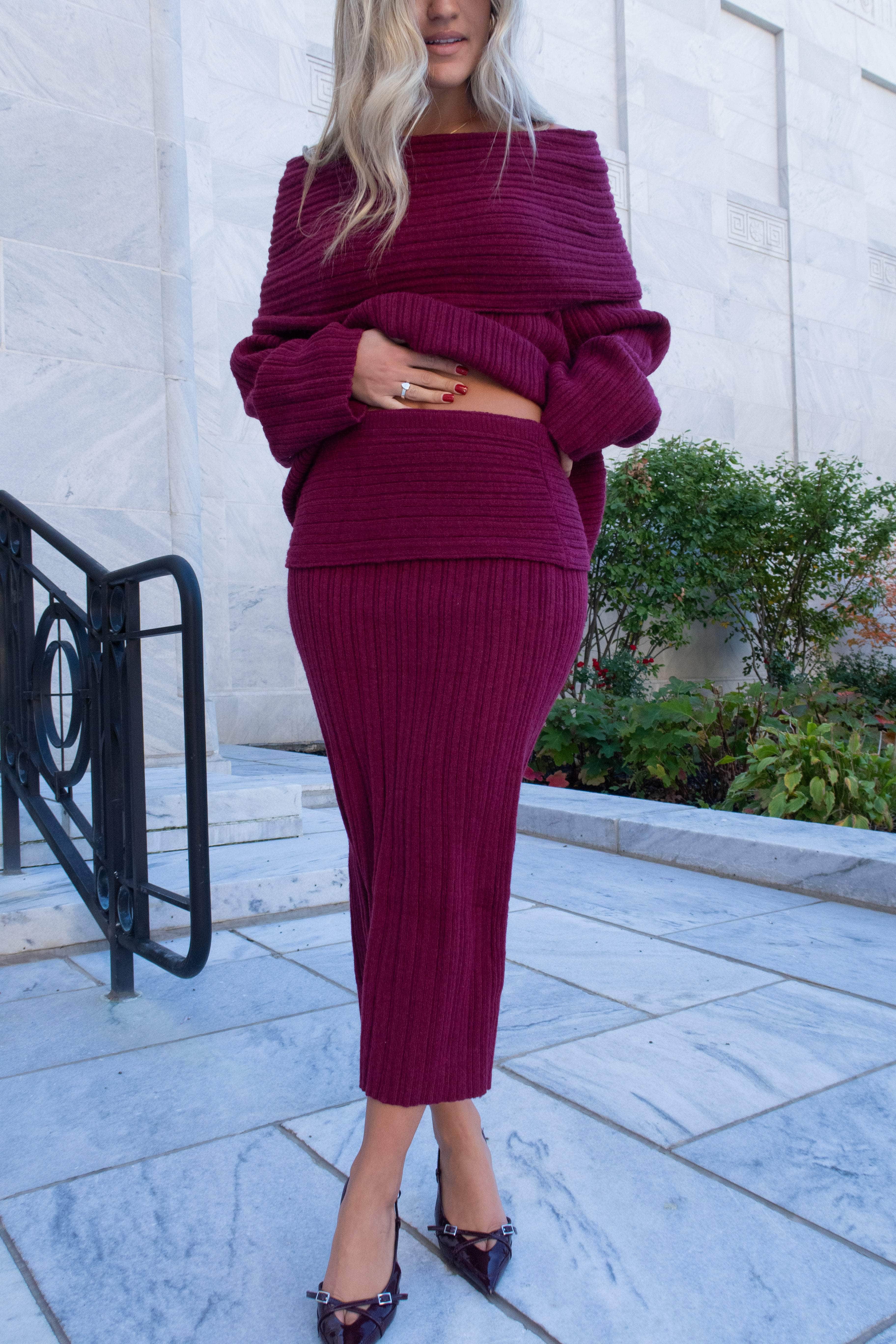 Harvest Wine Sweater Skirt - Image 5
