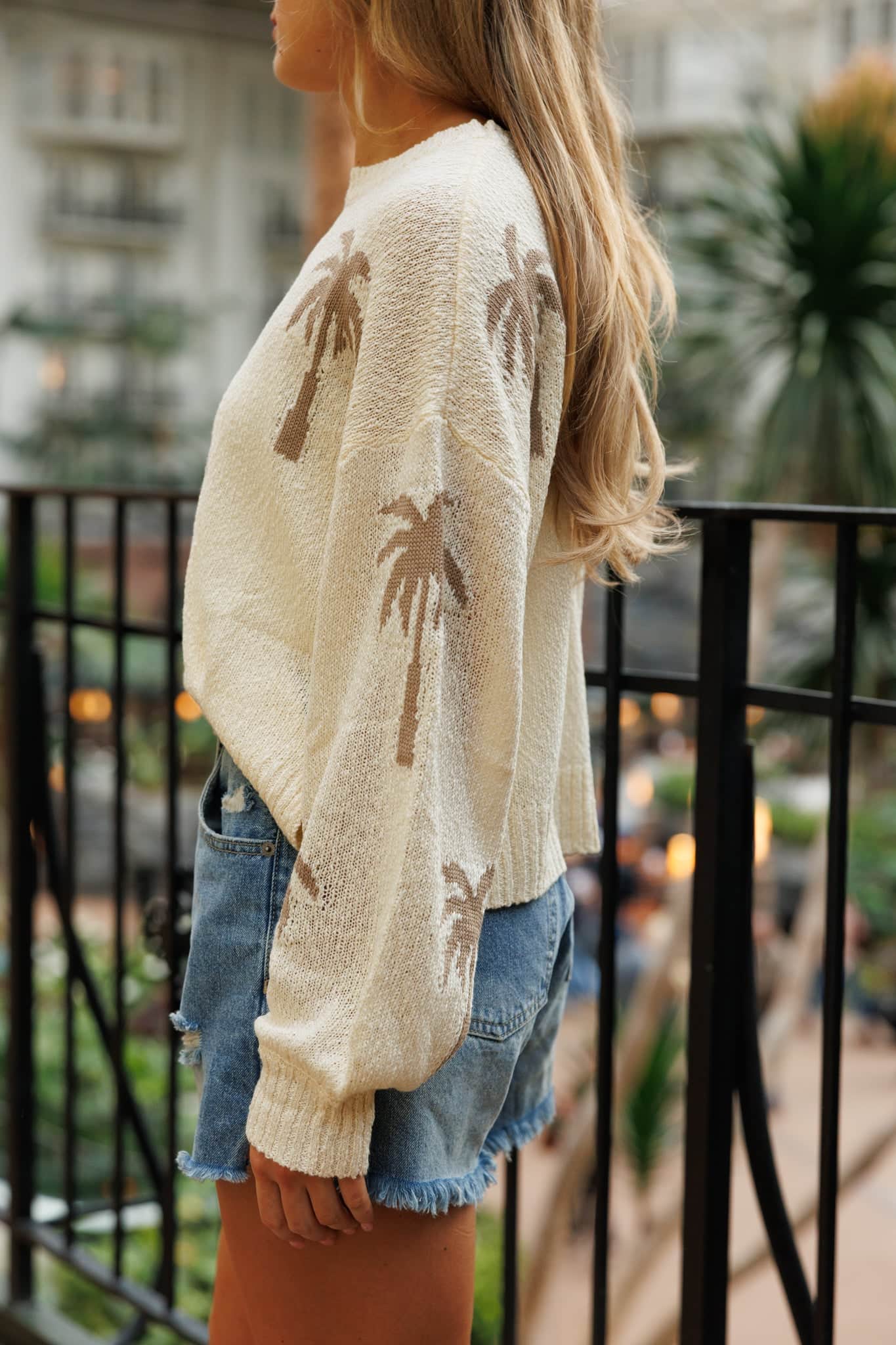 Neutral Palm Tree Sweater - Image 3