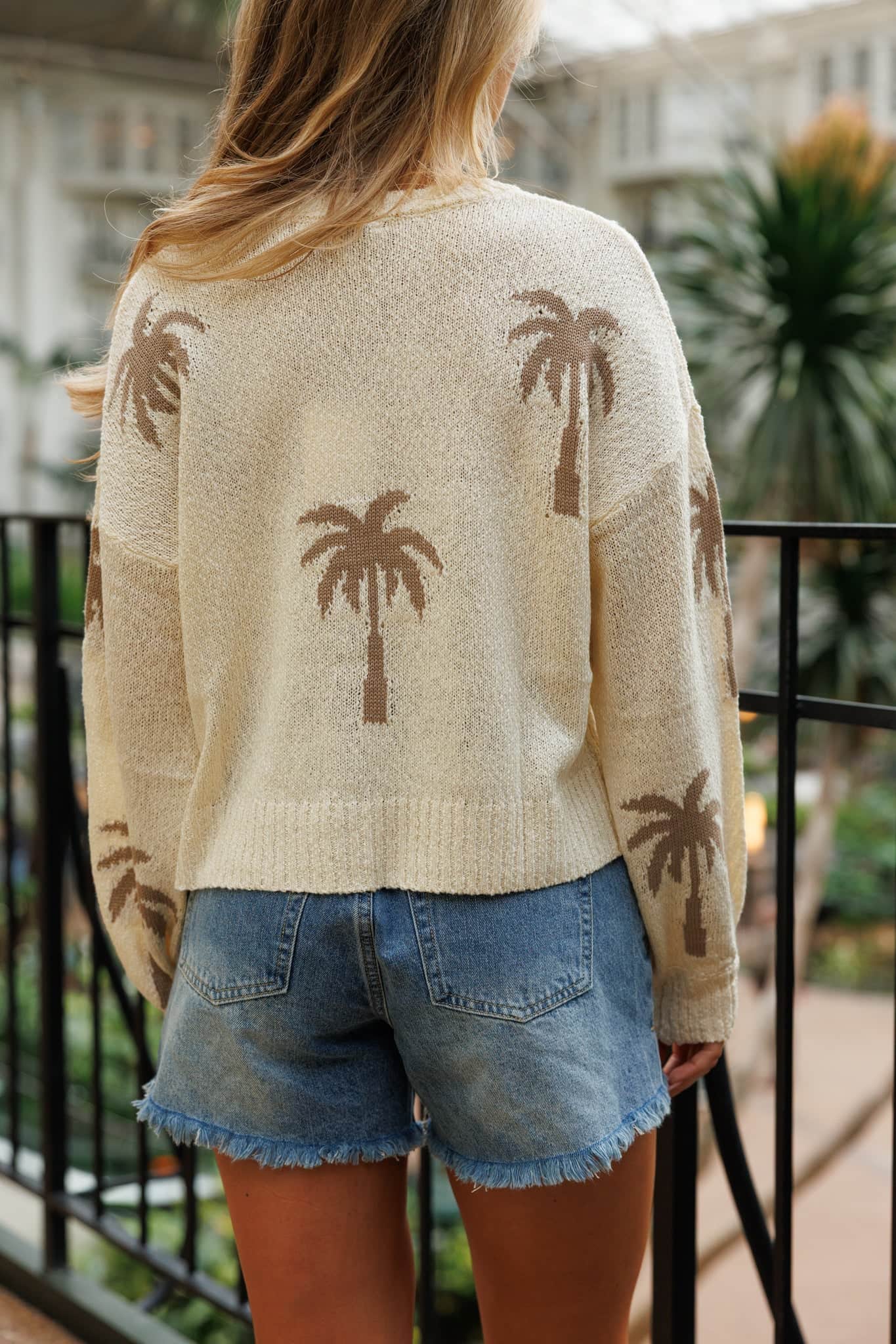 Neutral Palm Tree Sweater - Image 5