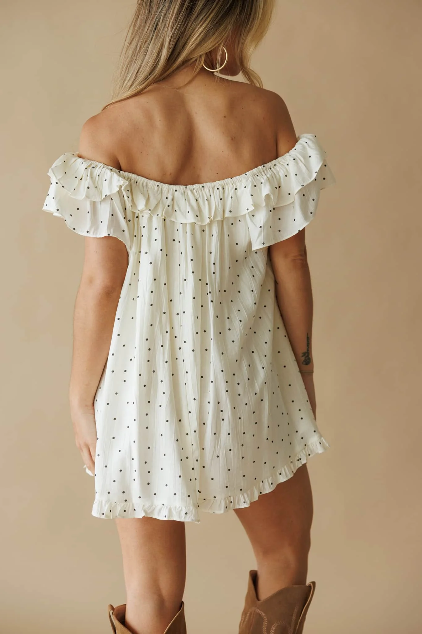 [Pre-Order!] Ivory Polka Dot Babydoll Romper - Image 3