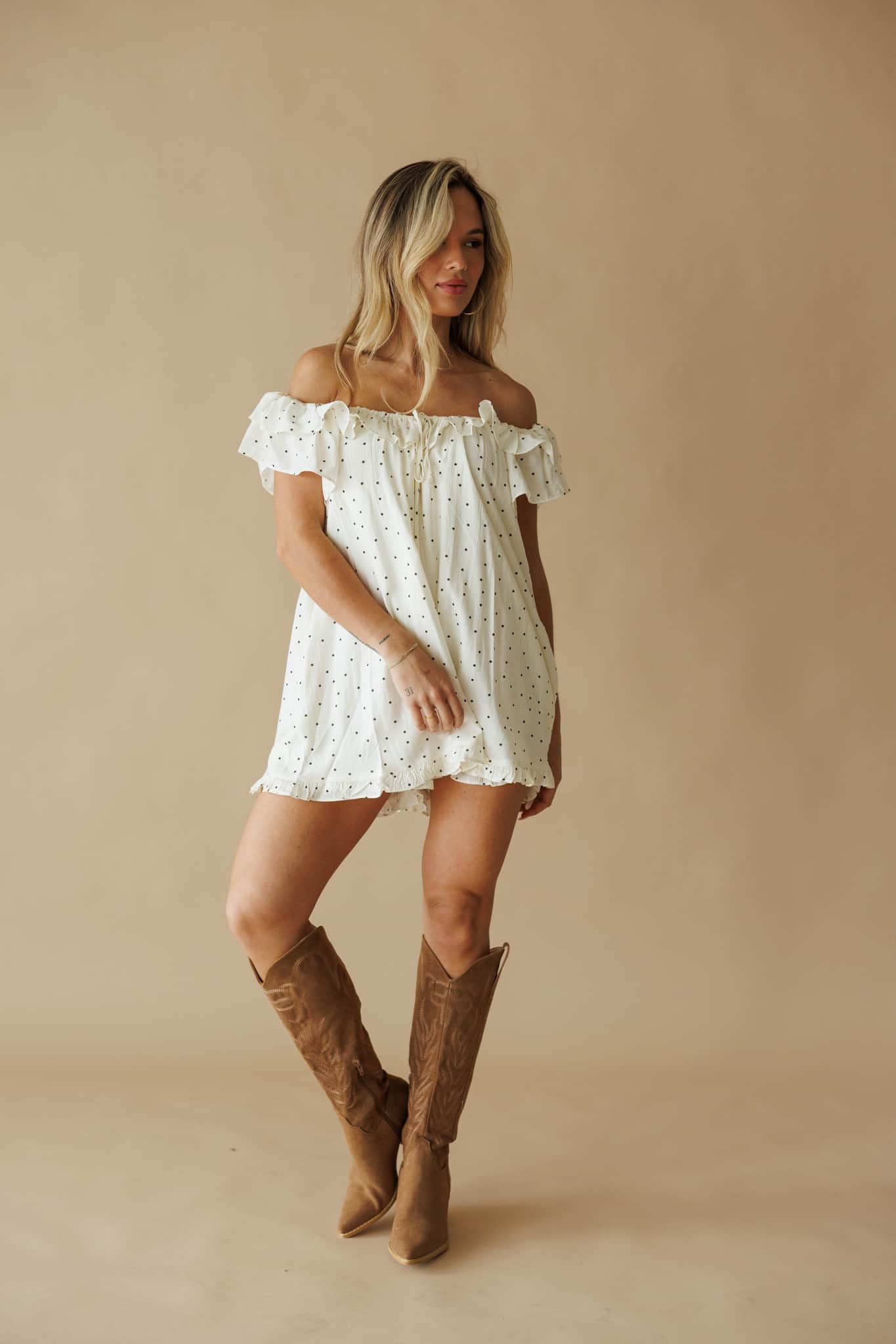 [Pre-Order!] Ivory Polka Dot Babydoll Romper - Image 8