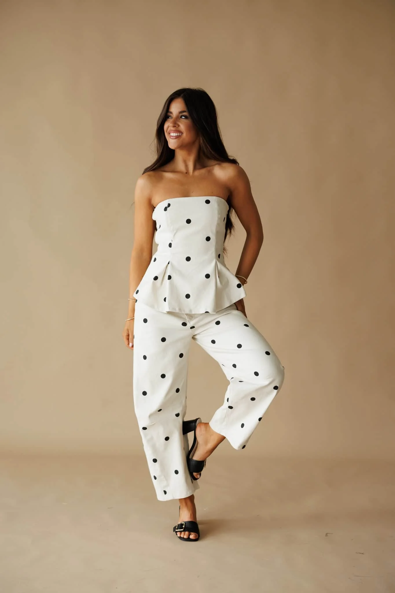 Ivory Polka Dot Barrel Pants - Image 5