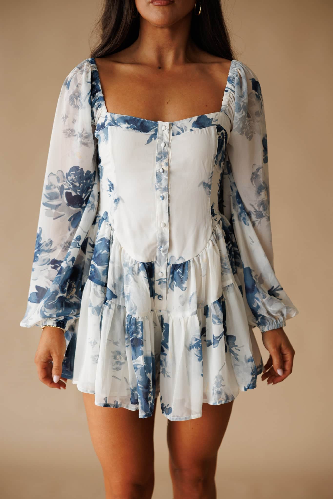 Juliette Floral Chiffon Romper - Image 3
