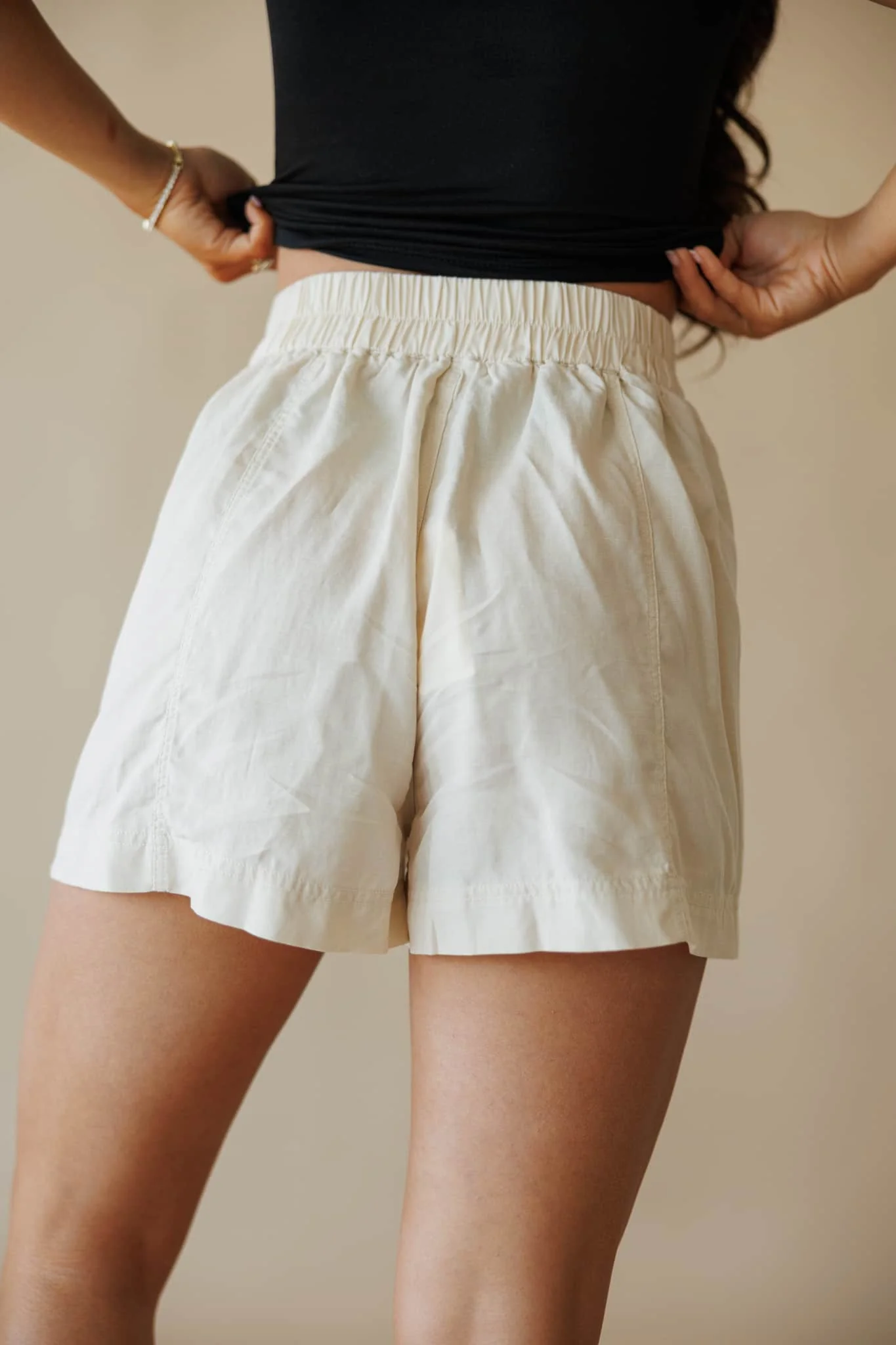 Natural Linen Shorts - Image 3