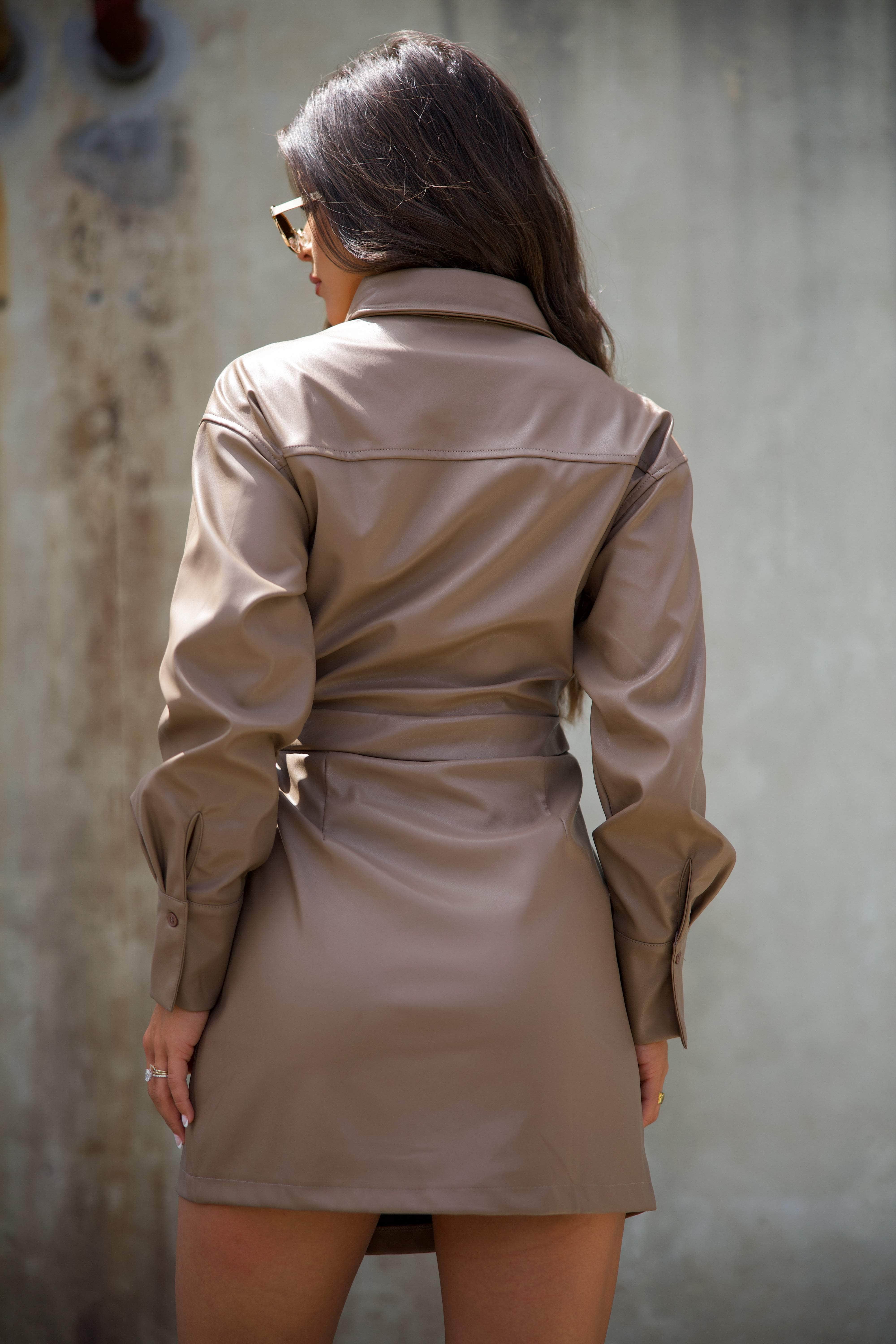 Leather Wrap Dress - Image 2