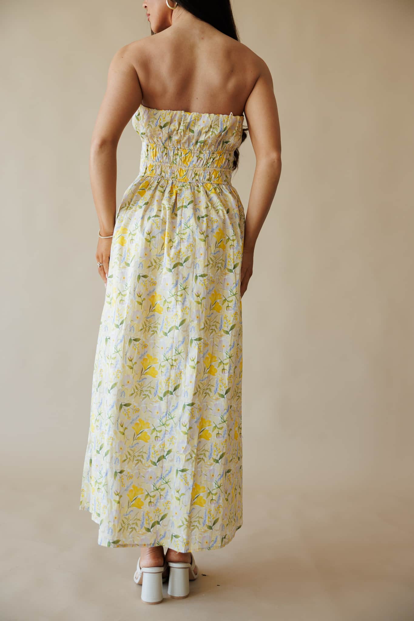 Lemon Blossom Tube Cotton Dress - Image 2
