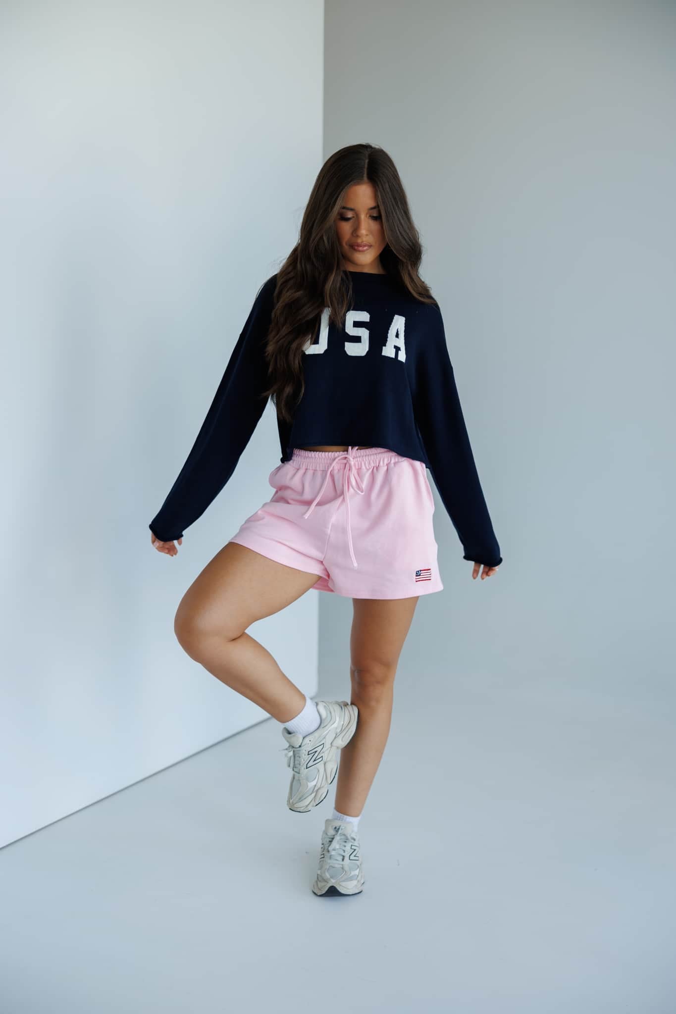 Light Pink USA Flag Shorts - Image 2