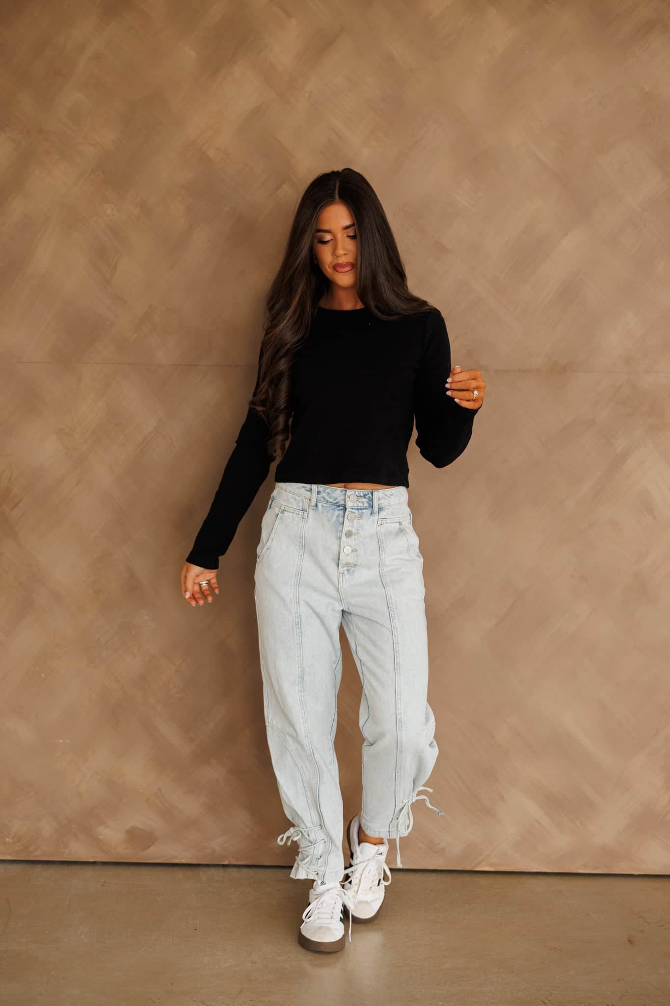 Light Wash Lace Up Denim - Image 8