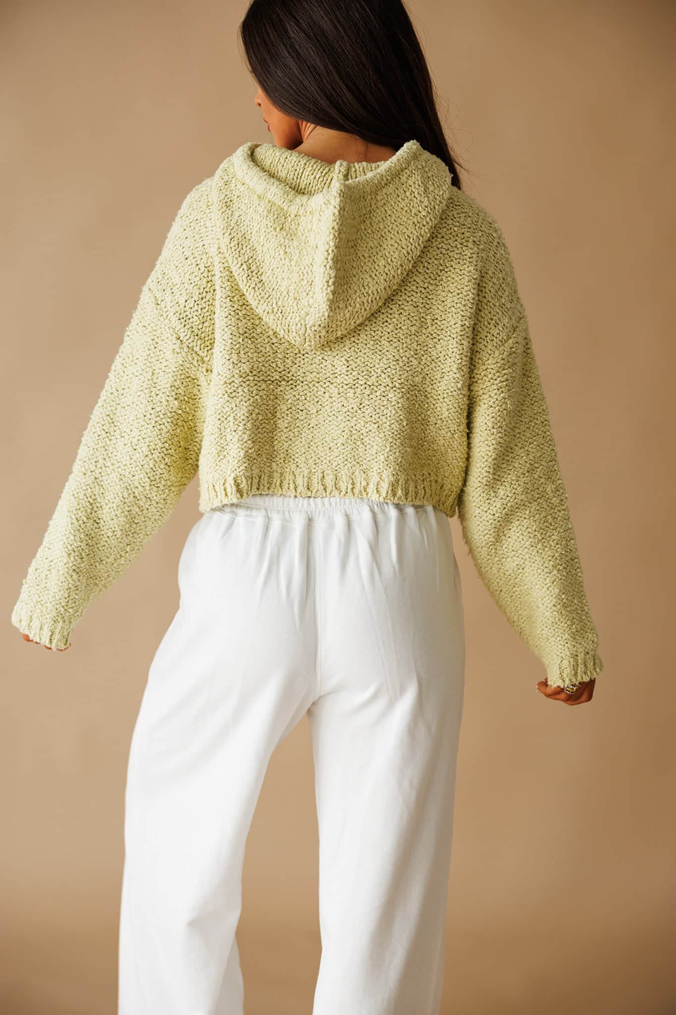 Lime Knit Pullover Hoodie - Image 2