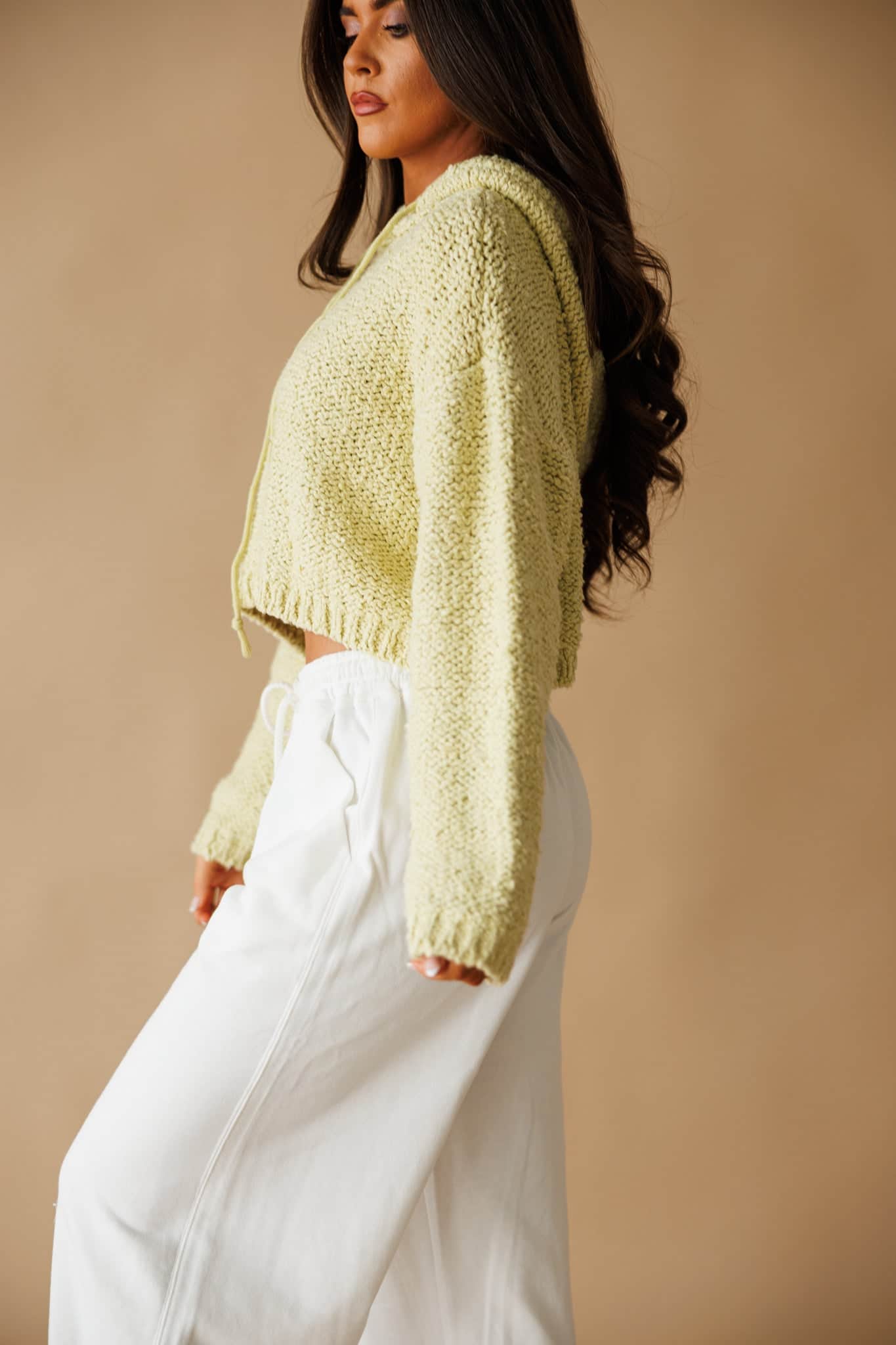 Lime Knit Pullover Hoodie - Image 5
