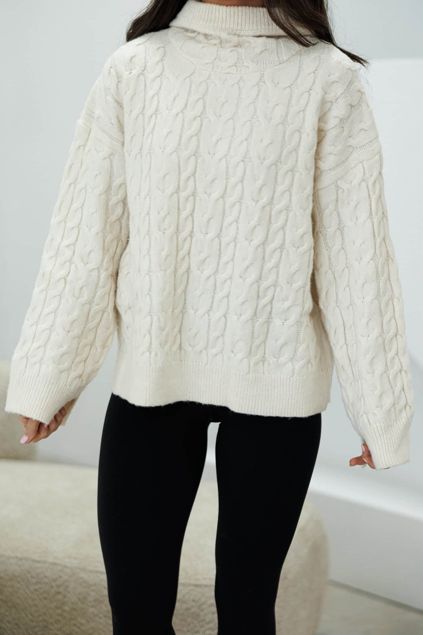 Log Cabin Cable Knit Sweater - Image 5