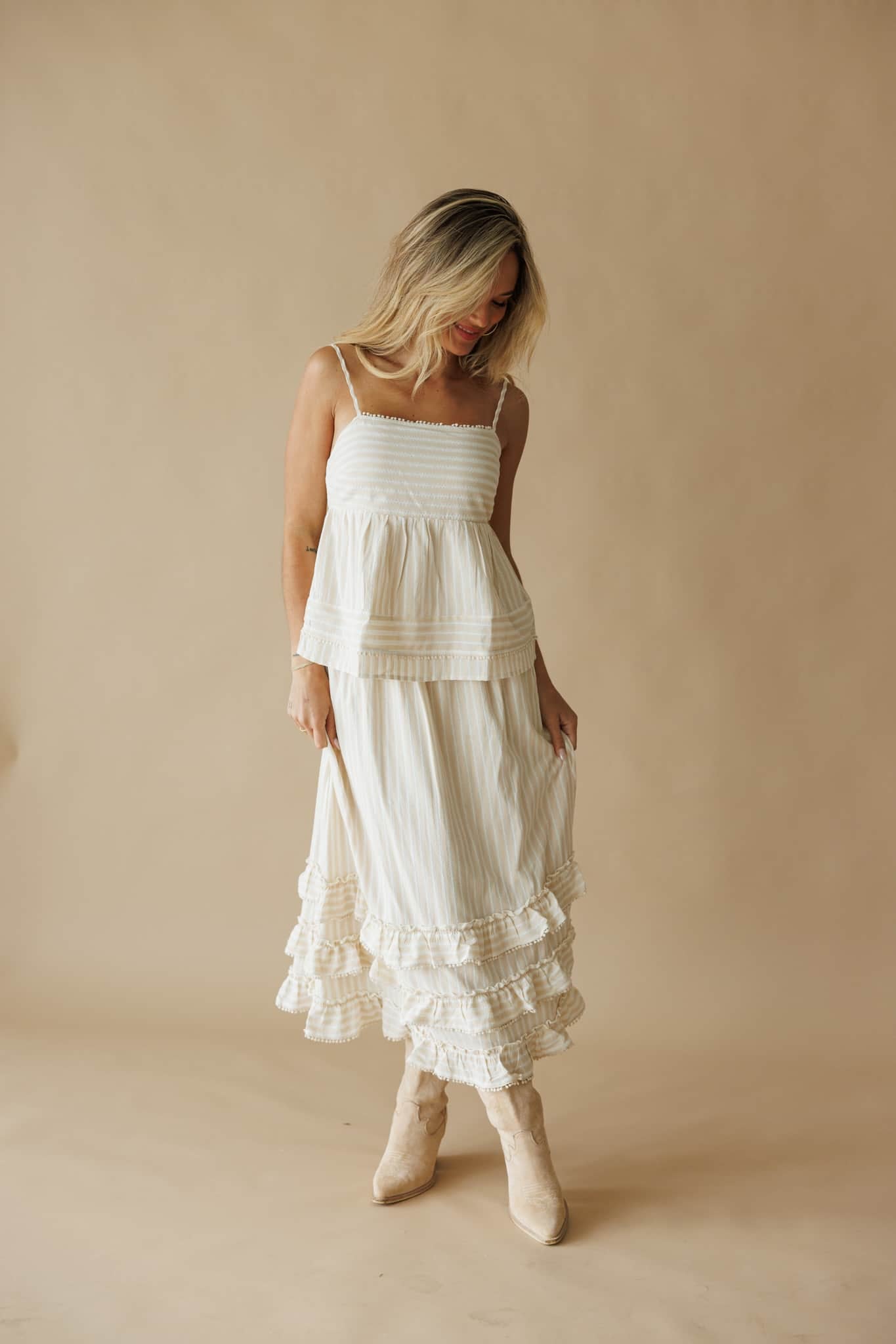Lola Striped Tiered Skirt - Image 2