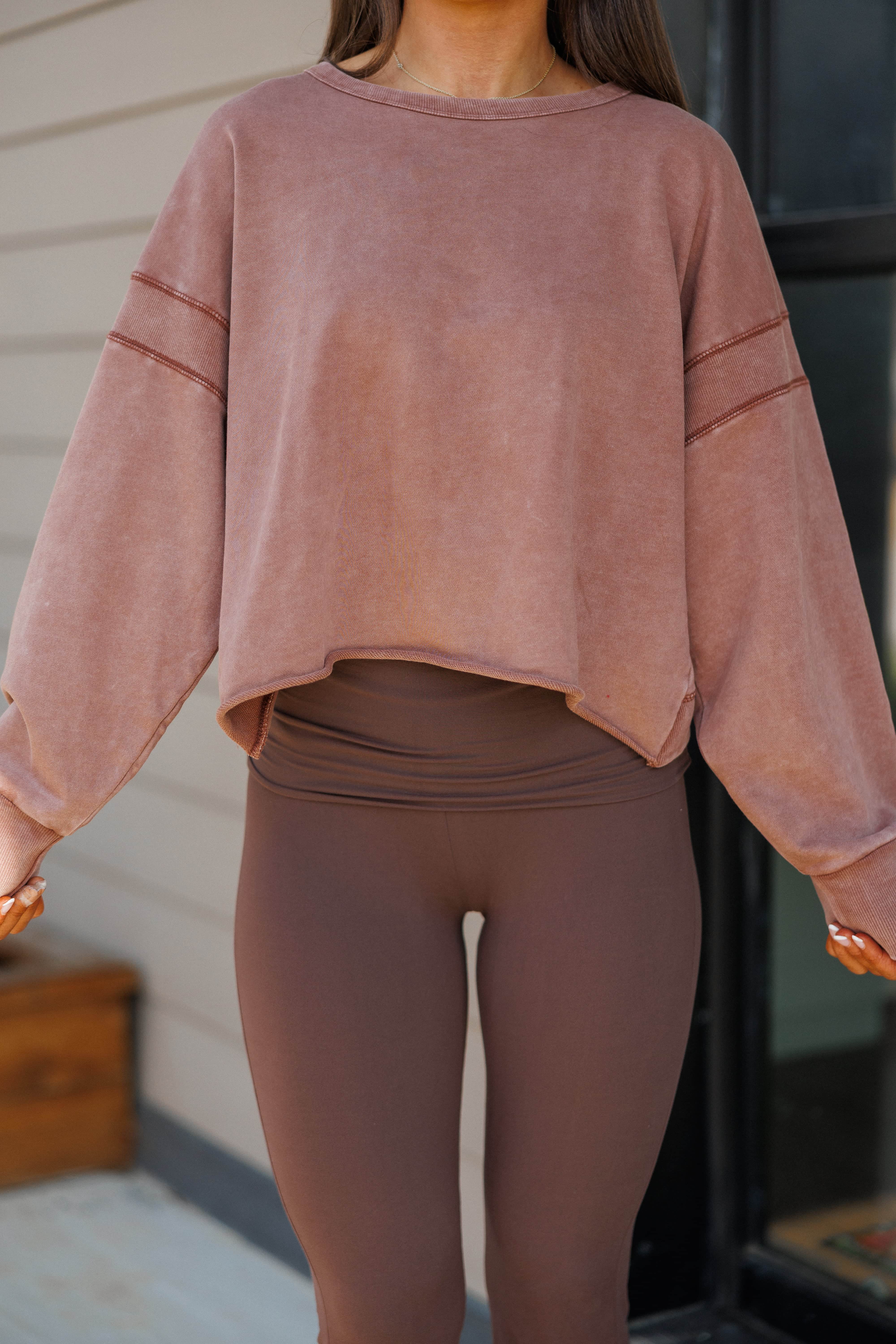 Mineral Wash Cutout Back Sweatshirt - Image 3