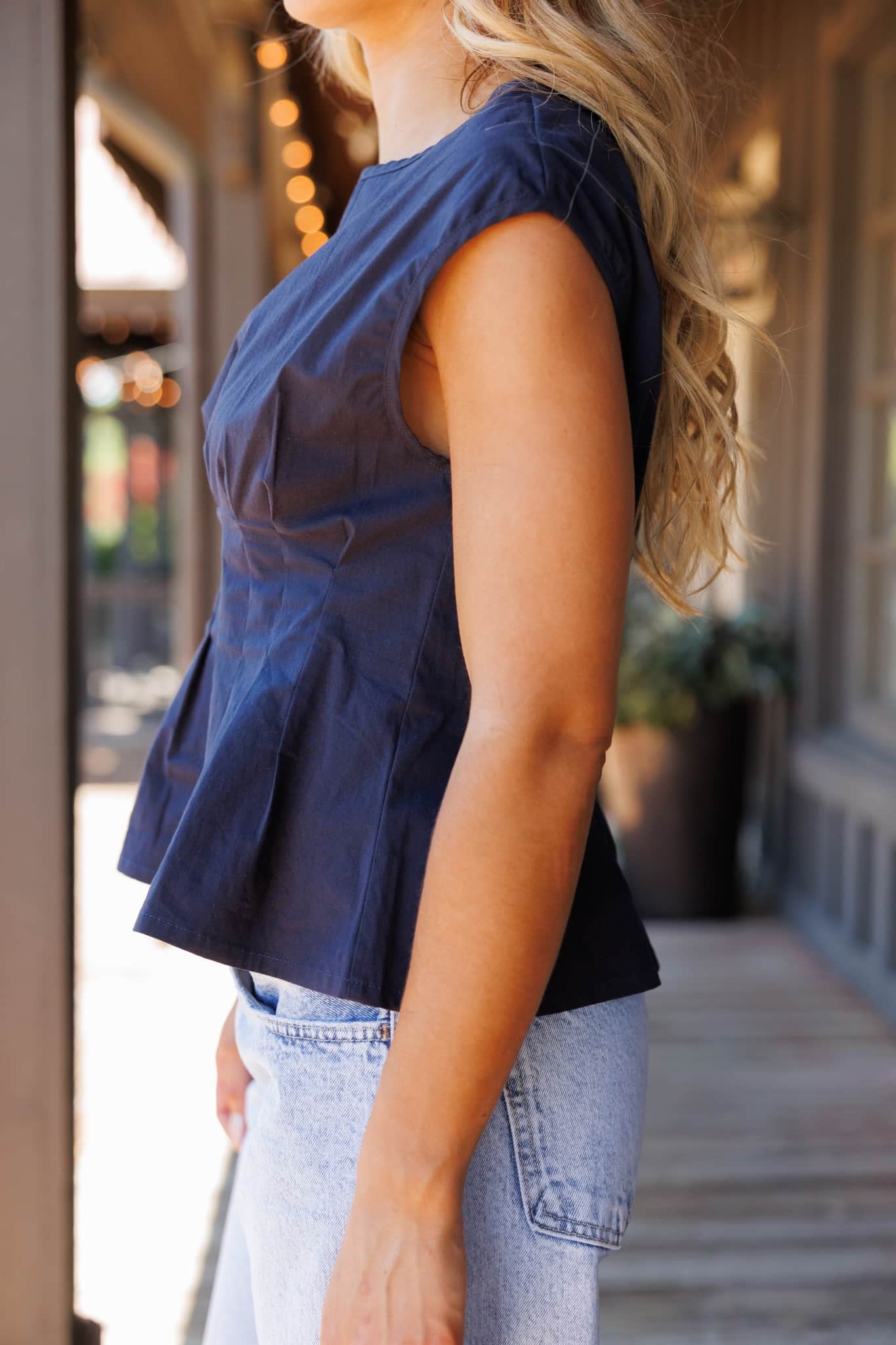 Navy Pleated Top - Image 3
