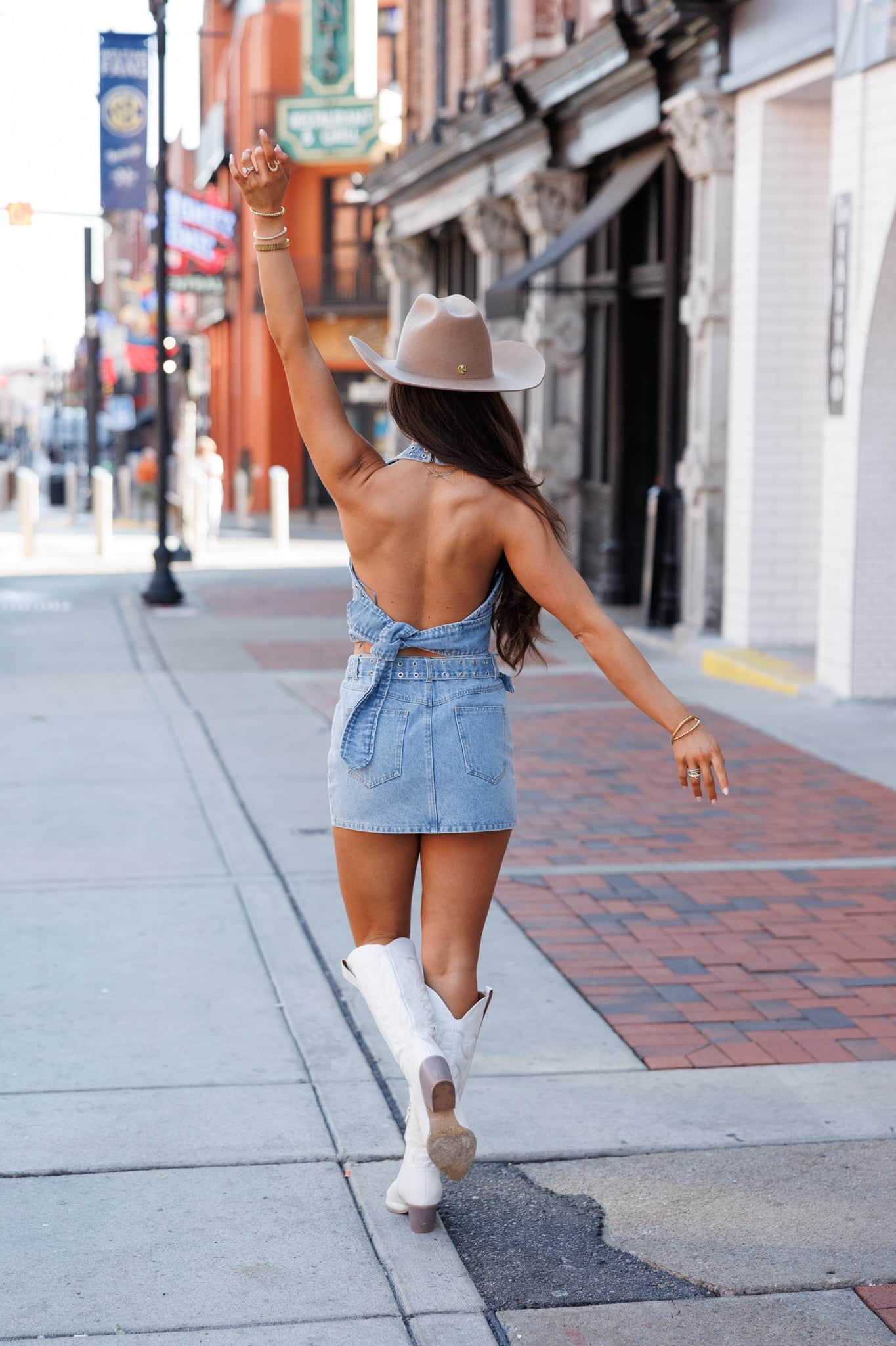 Neon Cowgirl Denim Skirt - Image 6
