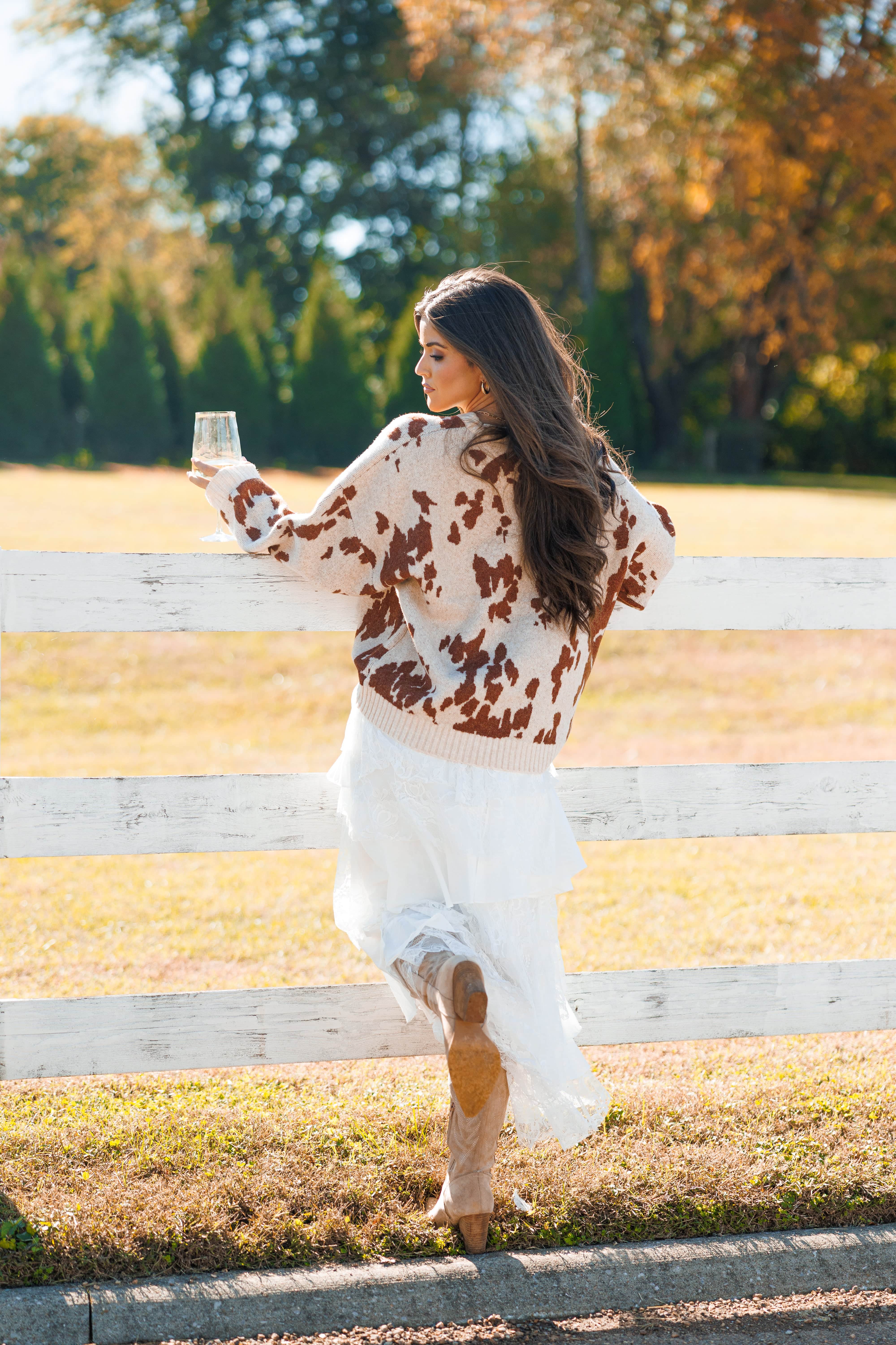 Oversized Cow Print Sweater - Image 4