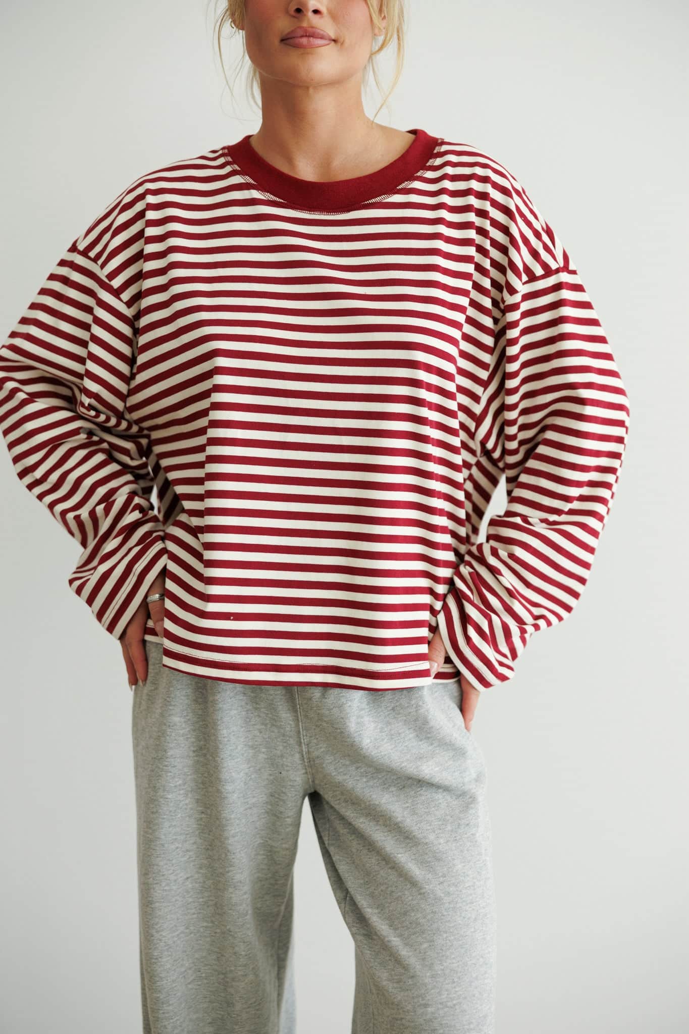 Oversized Striped Basic Tee - Image 11