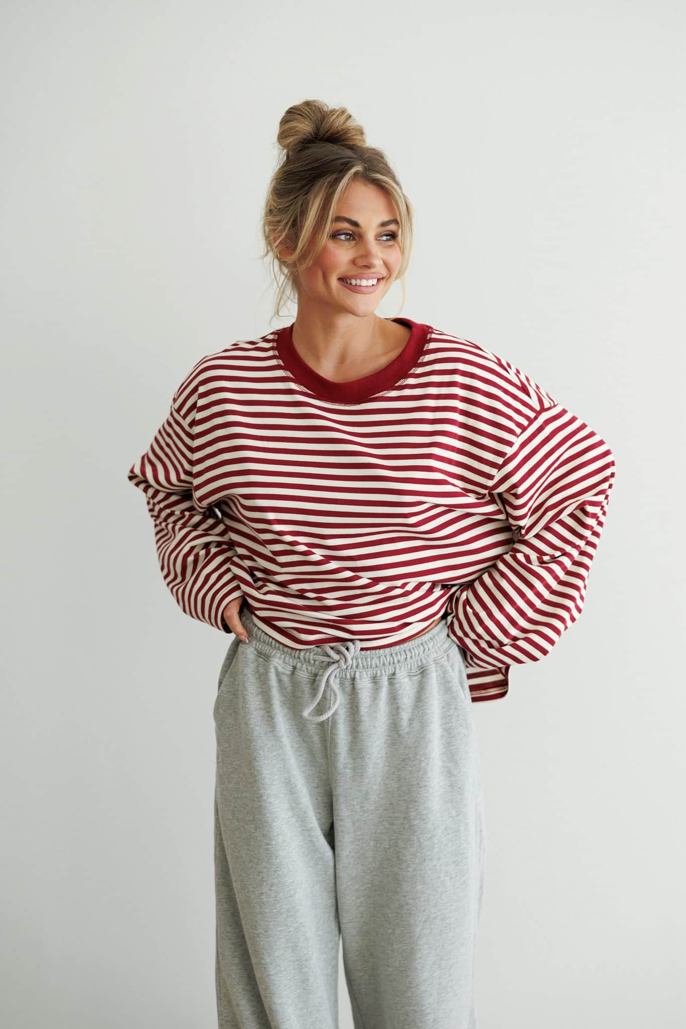 Oversized Striped Basic Tee - Image 7