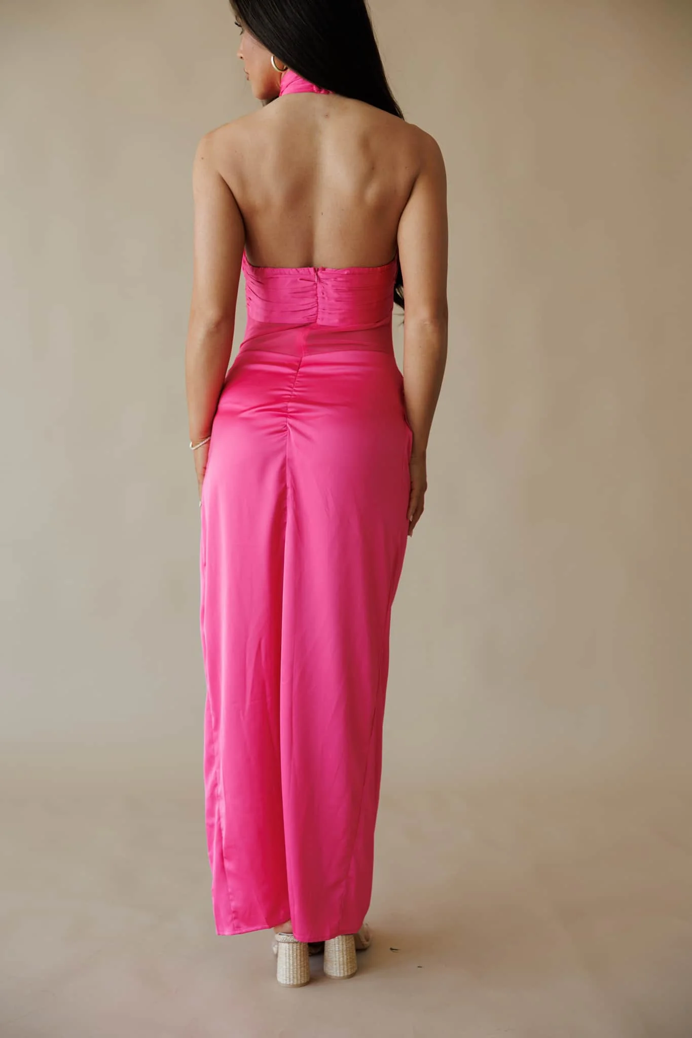Pink Paradise Mesh Maxi Dres - Image 2