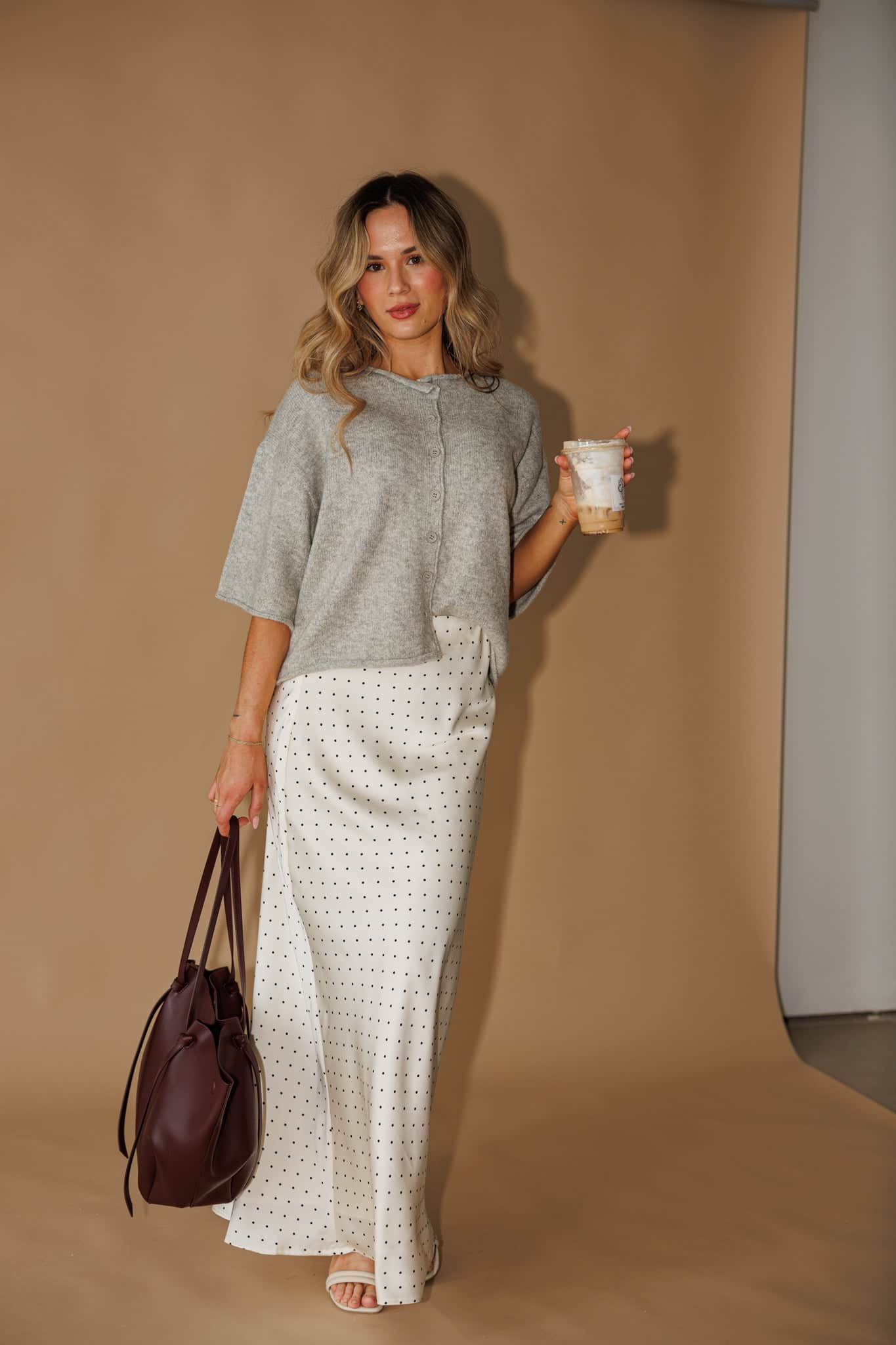 Polka Dot Satin Skirt - Image 6