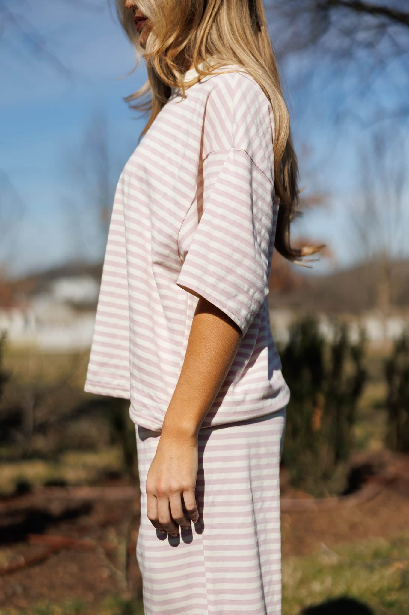 Porchlight Pink Striped Tee - Image 3