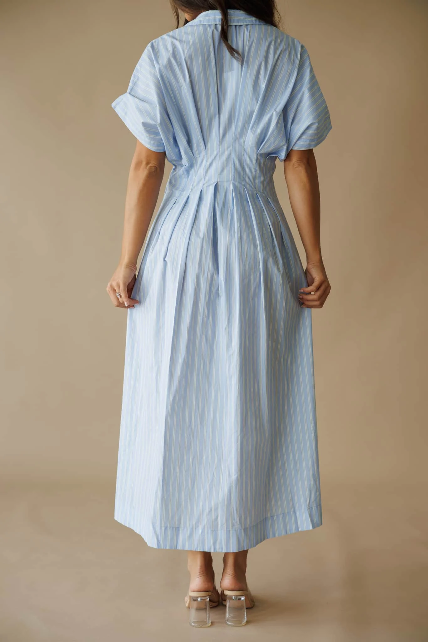 [Pre-Order!] Striped Dolman Sleeve Midi Dress - Image 4