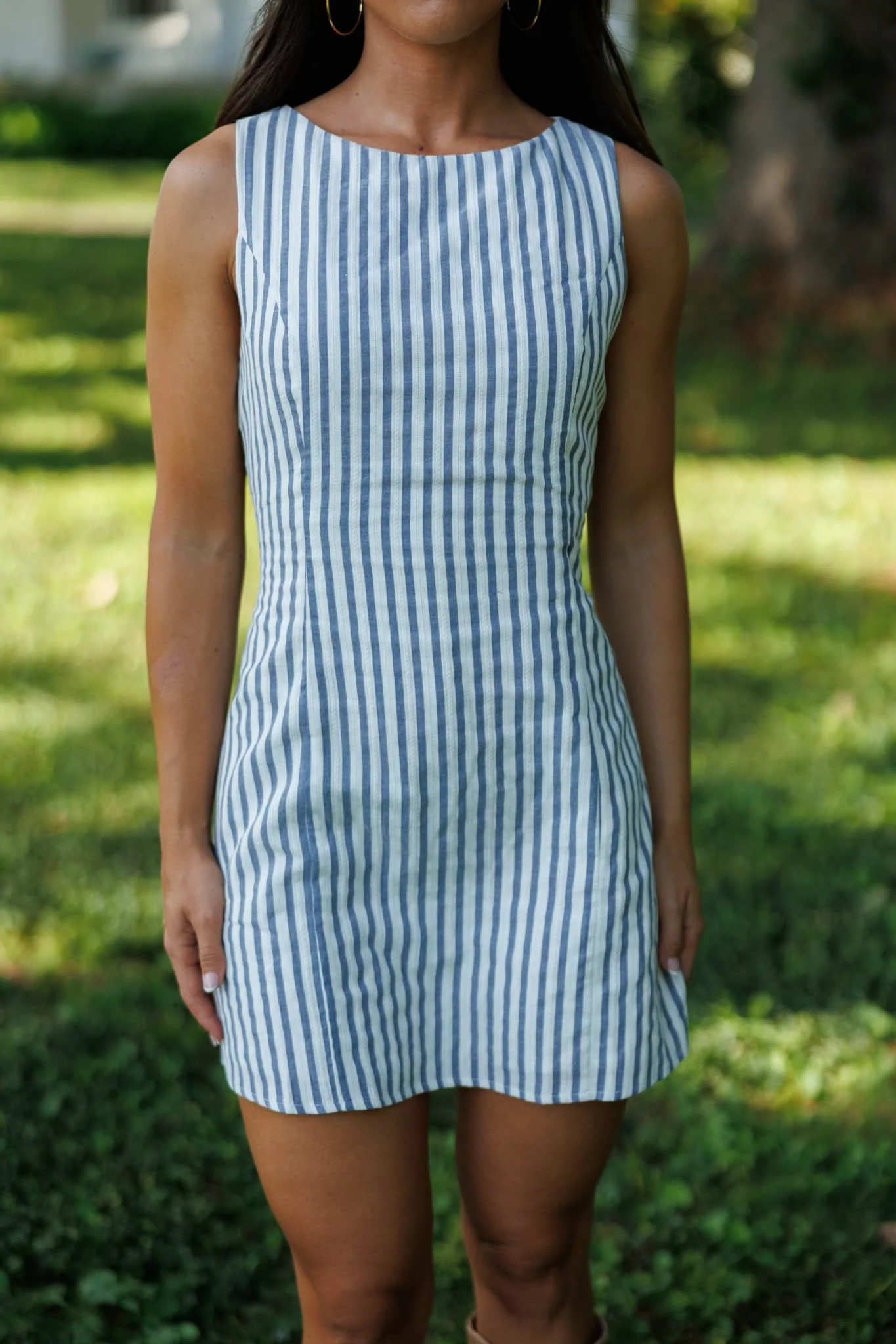 Saylor Striped Mini Dress - Image 9
